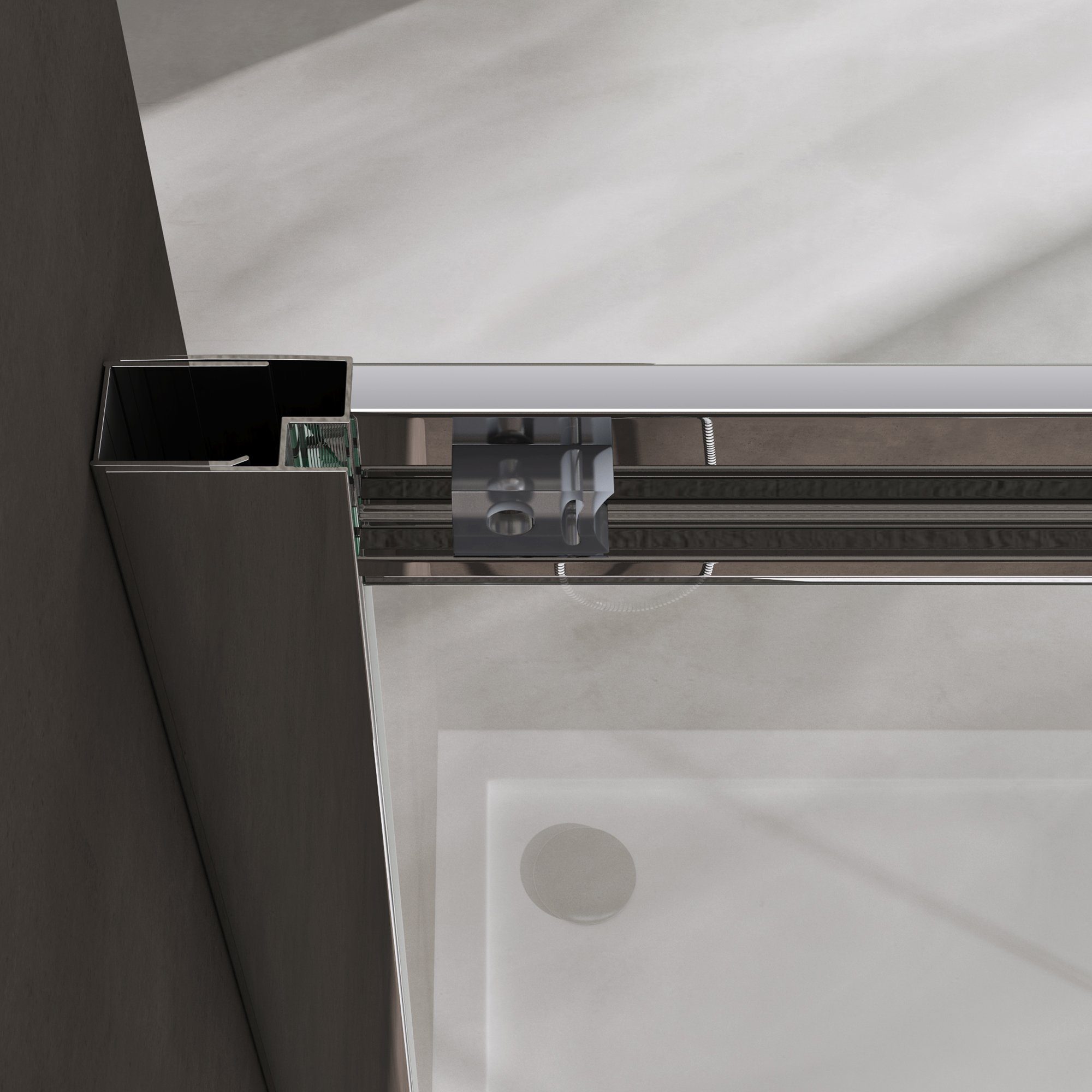 doporro Eckdusche Duschkabine Schiebetür 90x90 6mm ESG mit Nano H:190cm R16, BxT: 70x70 cm, Einscheibensicherheitsglas, ebenerdiger Einbau möglich