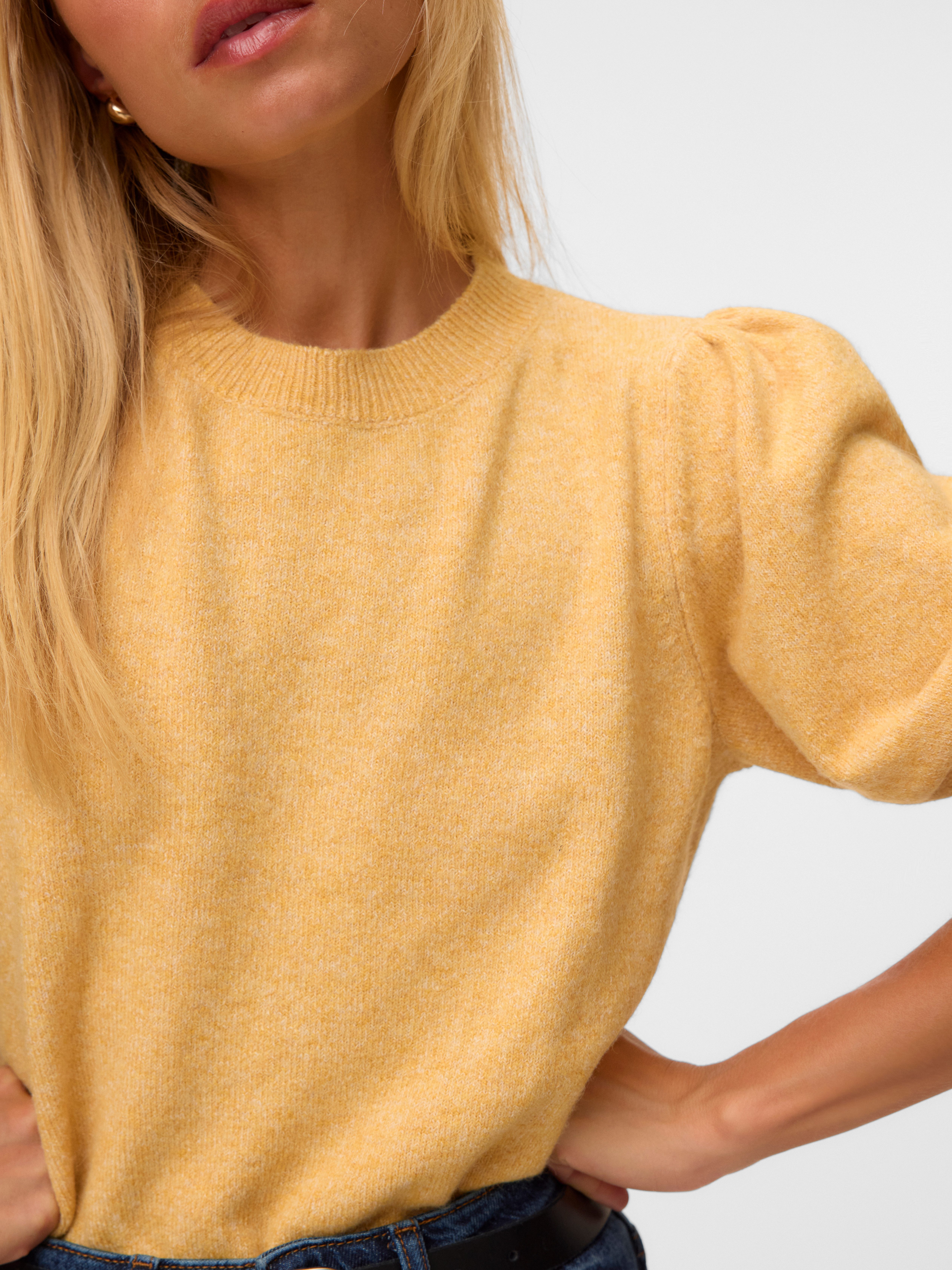 Vero Moda Rundhalspullover VMDOFFY 2/4 O-NECK PULLOVER GA NOOS Materialmix, regular fit