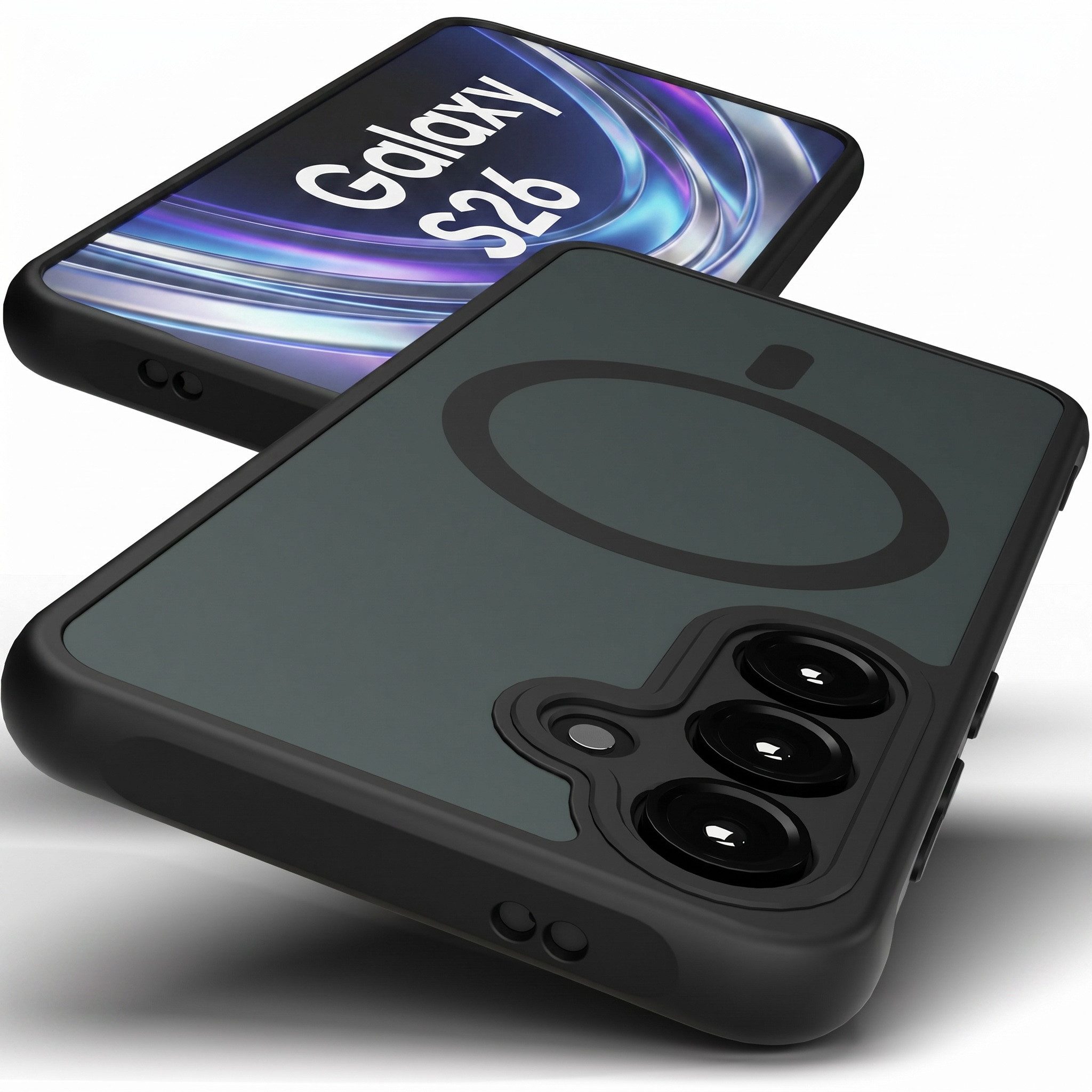 GreenHec Handyhülle Hülle Samsung S26 S25 S24 S23 S22 + Ultra FE MagSafe Case Magnet Black, Schwarz Cover Magnetische Schutz HandyHülle für Galaxy Ultra Plus EDGE