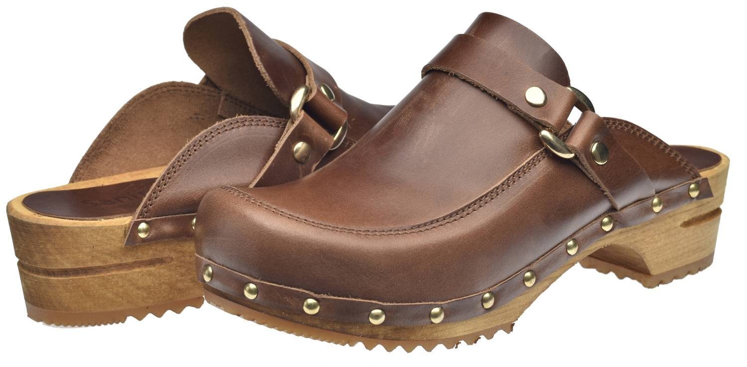 Sanita Sanita Wood Lillen Brown Clog