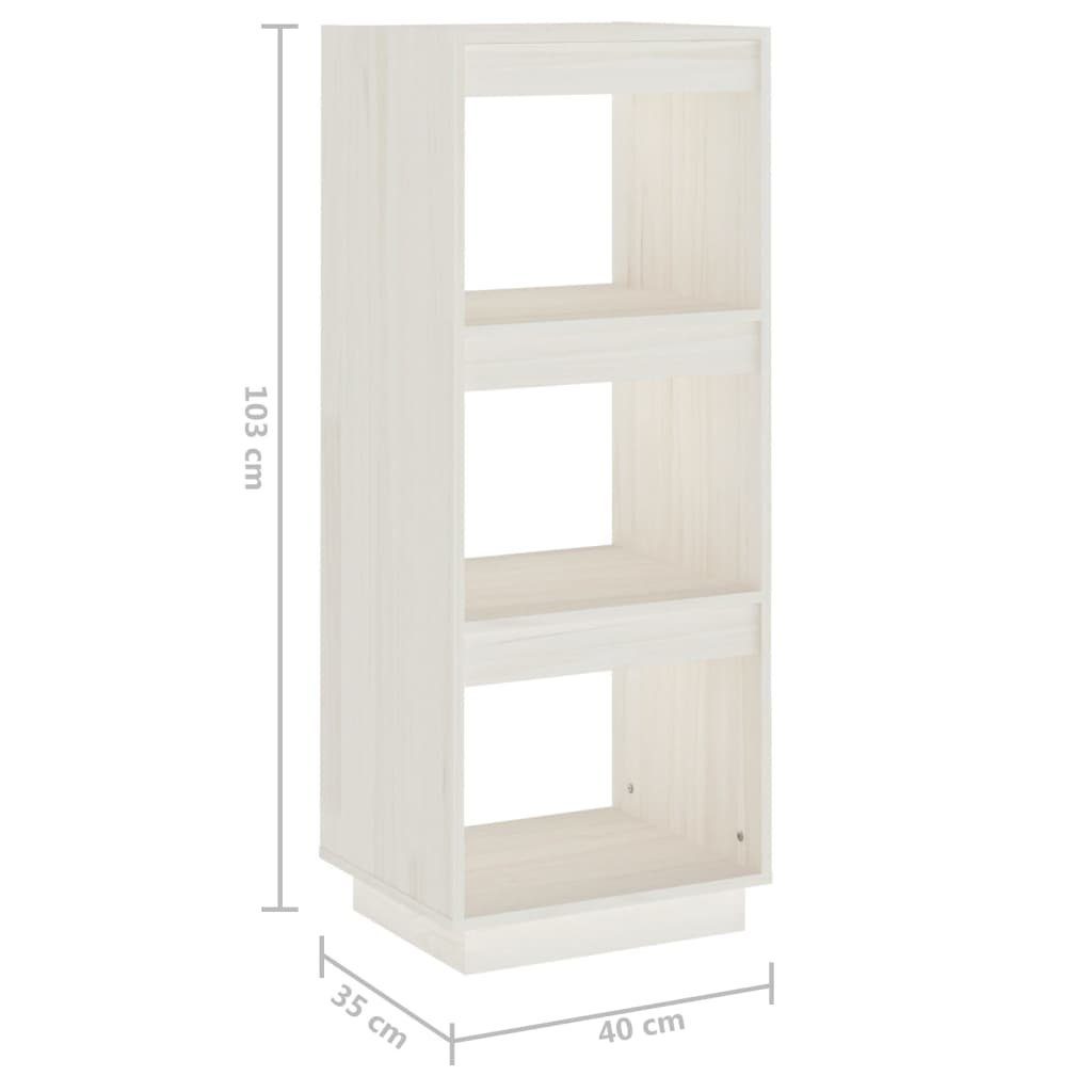 Weiß Kiefer Bücherregal/Raumteiler Bücherregal cm Massivholz 40x35x103 furnicato