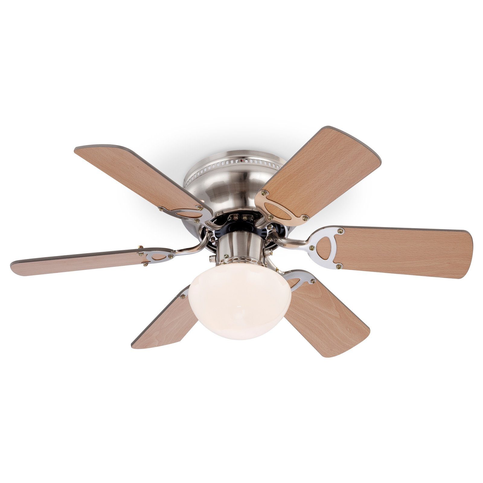 bmf-versand Deckenventilator Deckenventilator mit Licht sehr leise Zugschalter Ventilator Decke, Deckenlampe