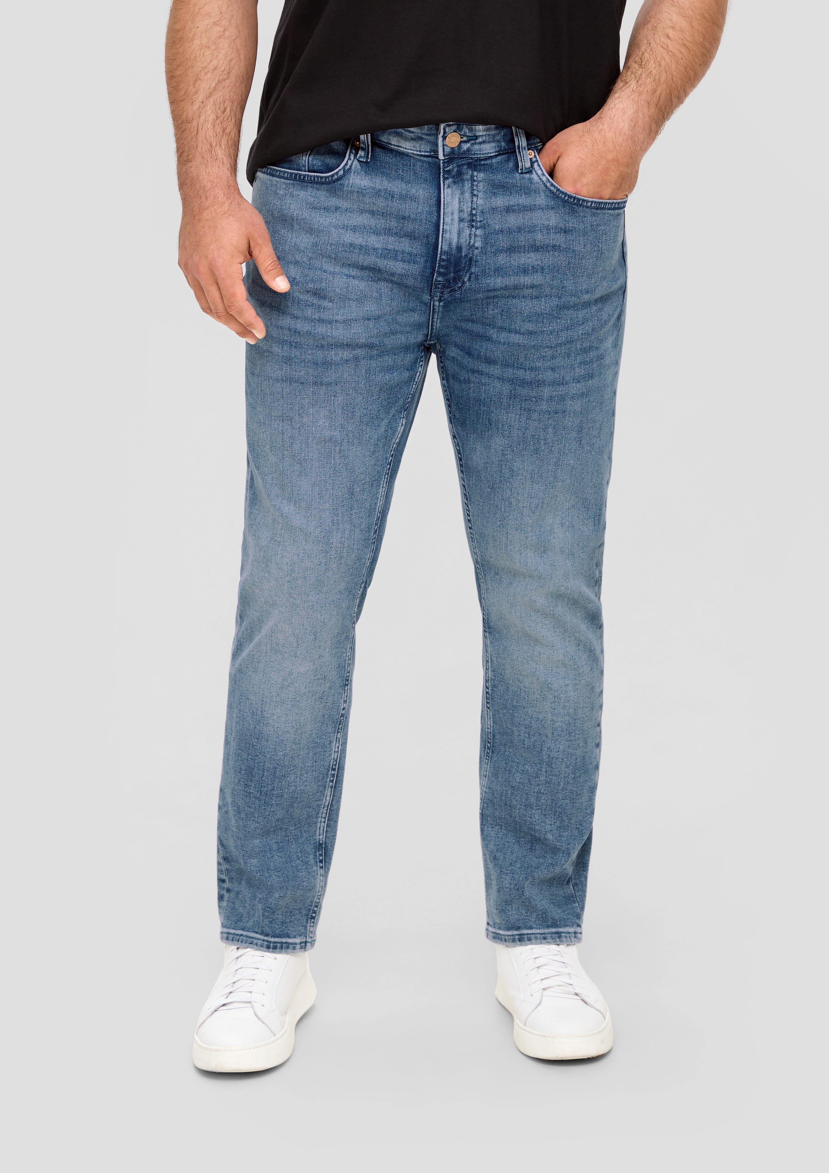s.Oliver Stoffhose Jeans Casby / Relaxed Fit / Mid Rise / Straight Leg blau