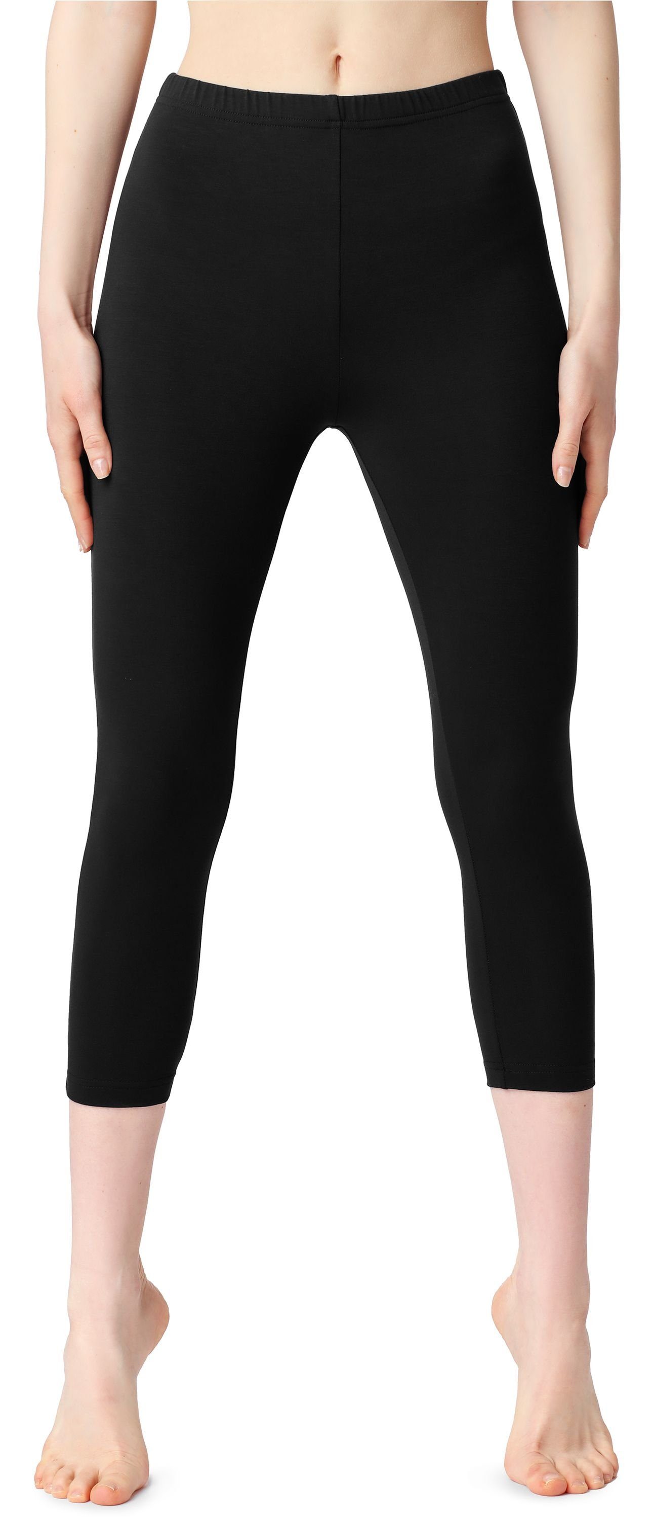 Bellivalini Leggings Damen 3/4 Capri Leggings aus Baumwolle BLV50-199 (1-tlg) elastischer Bund