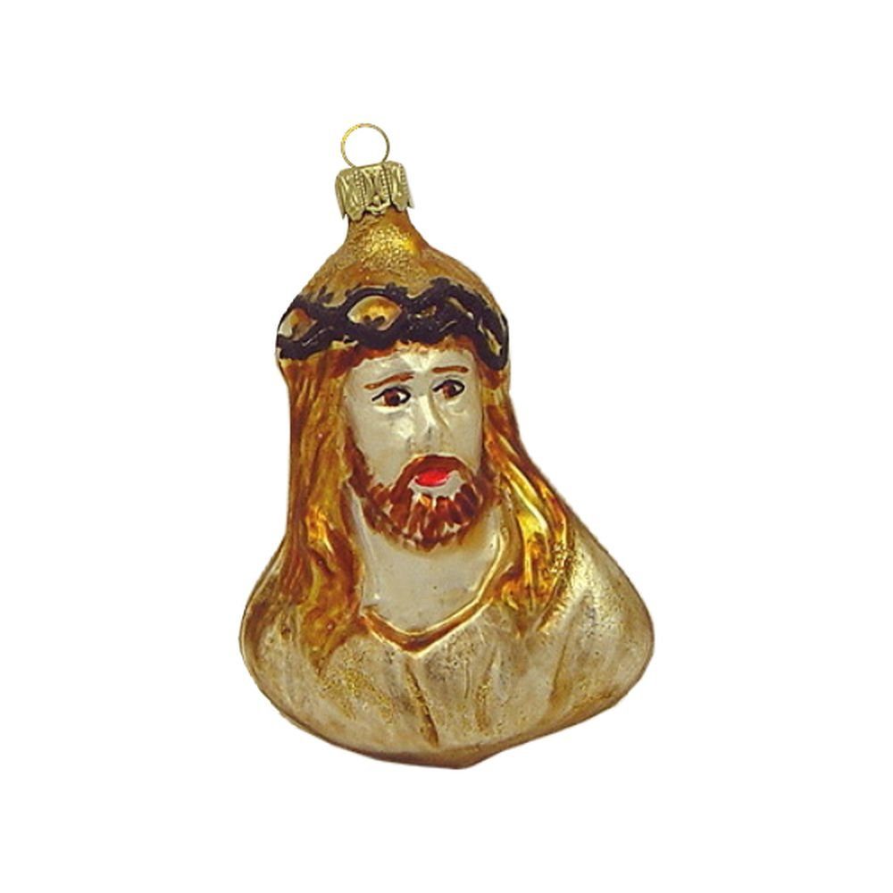 Haberland Glasschmuck Lauscha Christbaumschmuck Jesus Haselnuss & Bernstein 10cm Lauschaer Glas