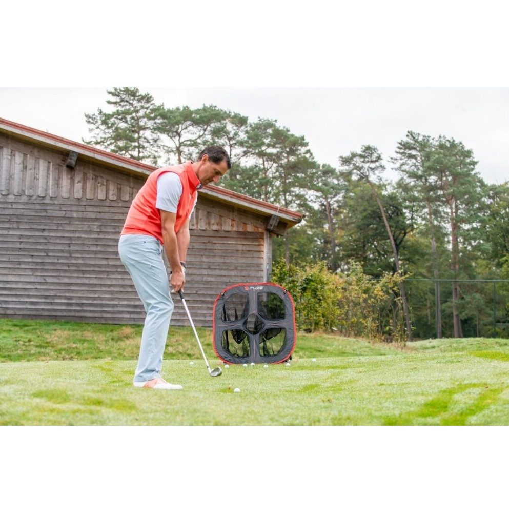 Pure 2 Improve Trainingshilfe Golf Trainings-Rebounder Chipping Net schwarz/rot 88x82x80cm
