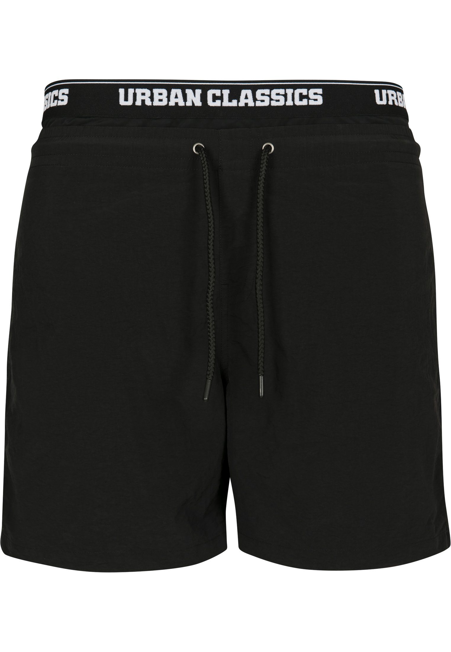 URBAN CLASSICS Badeshorts Herren Two blk/blk/wht Swim in One Shorts