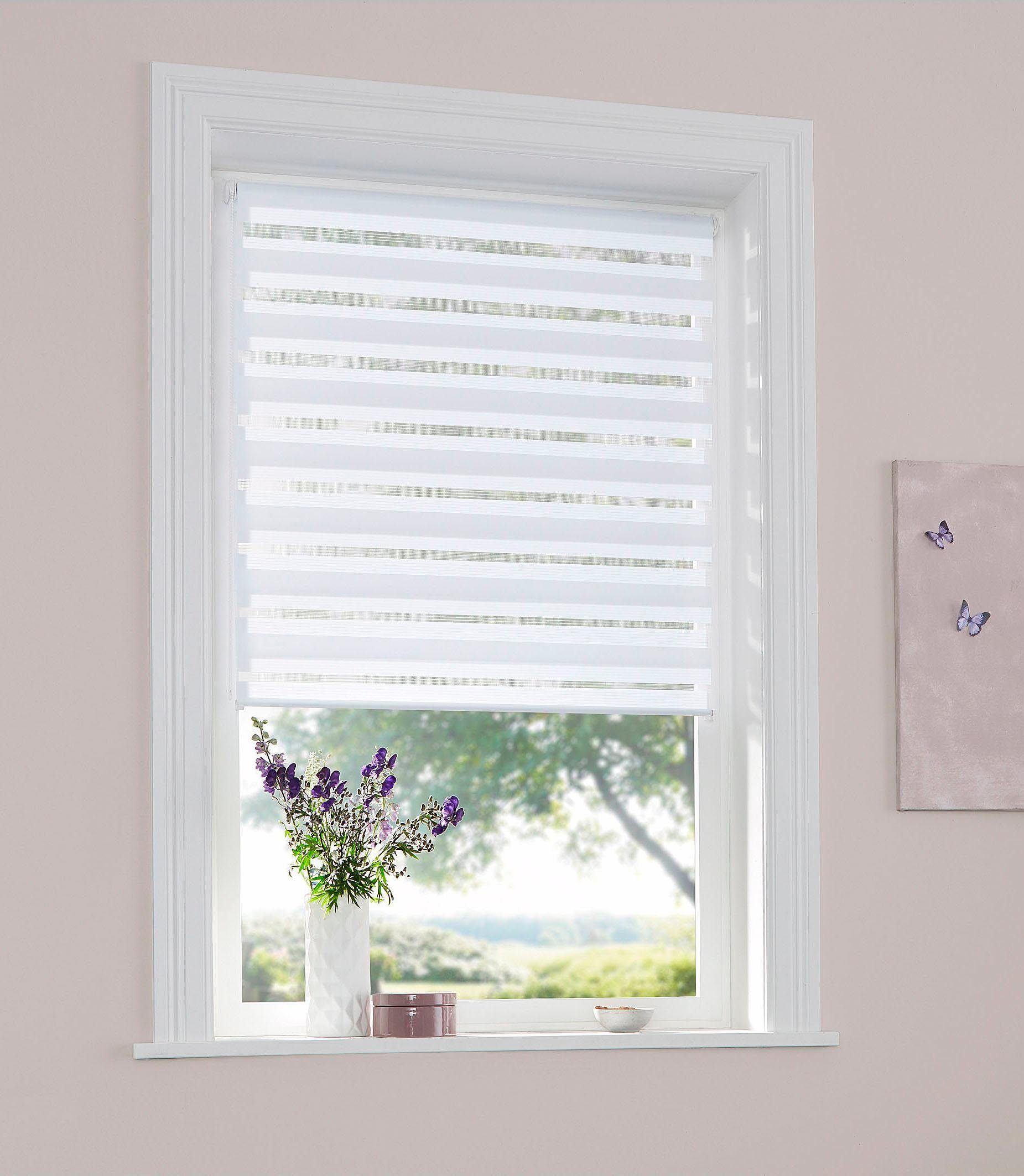 Doppelrollo MARANO, OTTO home, Lichtschutz, ohne Bohren, freihängend, Klemmfix, Rollo, Fixmaß, Bestseller mit Klemmträgern, für Fenster & Tür