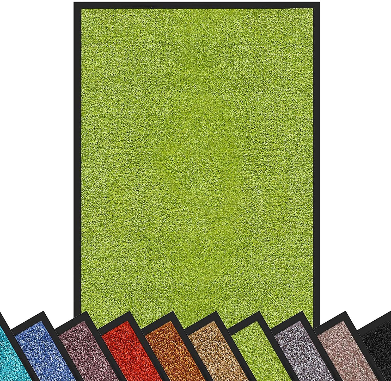 Fußmatte Rhine, waschbare & leistungsstarke Fußmatte mit Rutschfester Rückseite, Color Your Life, rechteckig, Höhe: 6 mm, Erhältlich in vielen Größen Lemon Green