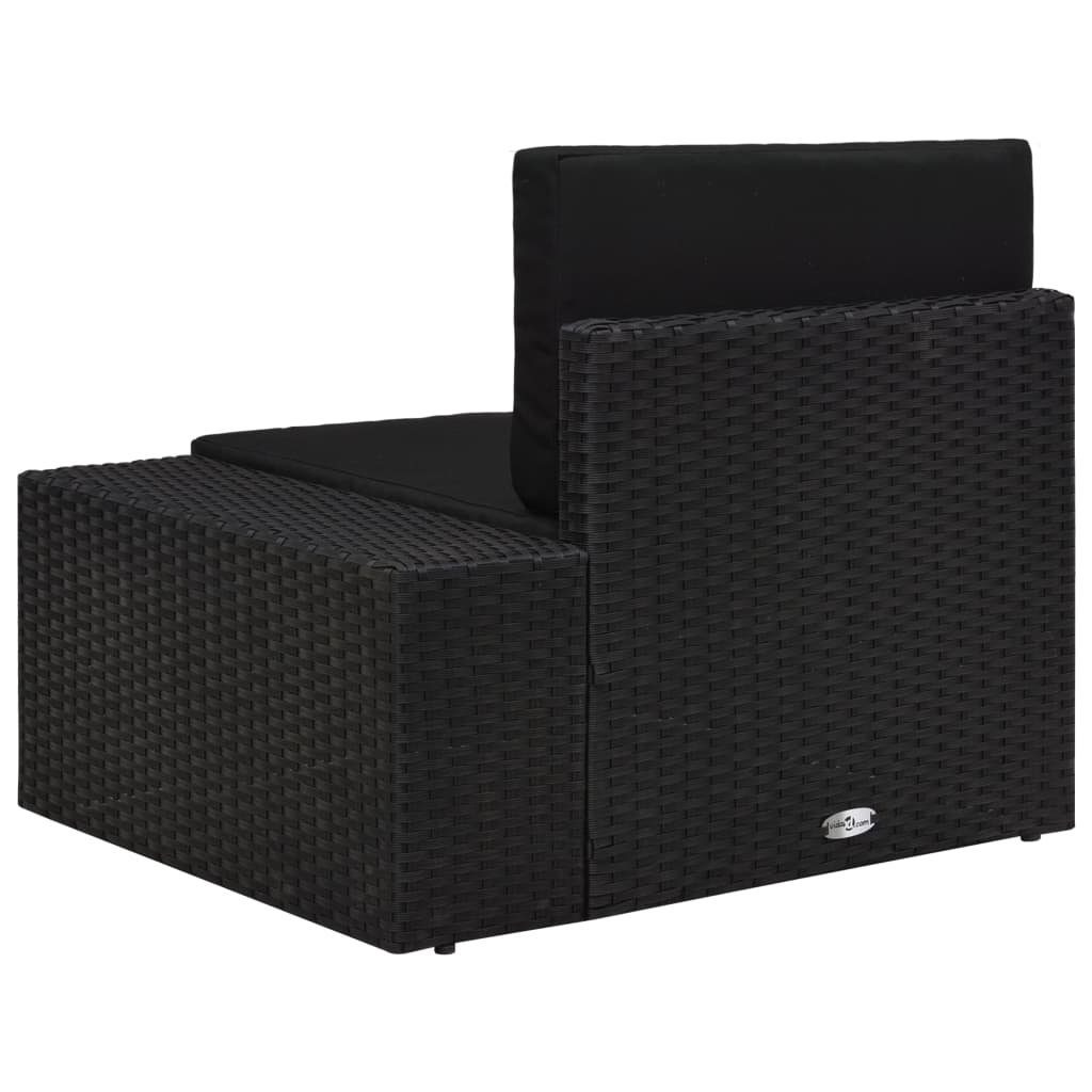 Loungesofa (links) Rattan Armlehne mit vidaXL Schwarz, Modulares Teile Sofa-Eckteil 1 Poly