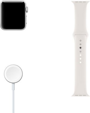 Apple Series 3 GPS, Aluminiumgehäuse mit Sportarmband 38mm Watch (Watch OS 5), inkl. Ladestation (magnetisches Ladekabel)