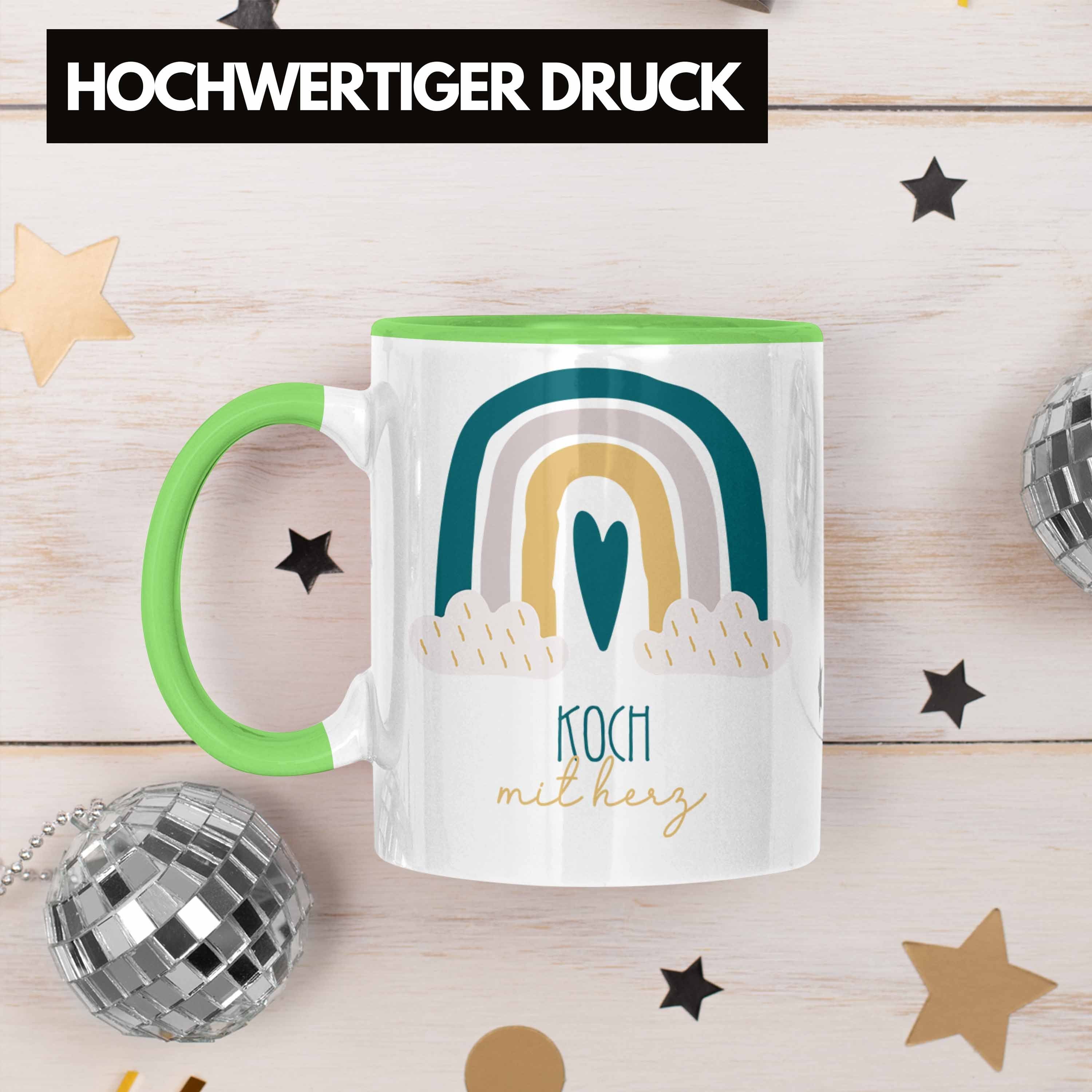 Trendation Tasse Koch Tasse Sternekoch Kaffeetassse Geschenkidee mi Geschenk Danke Grün für