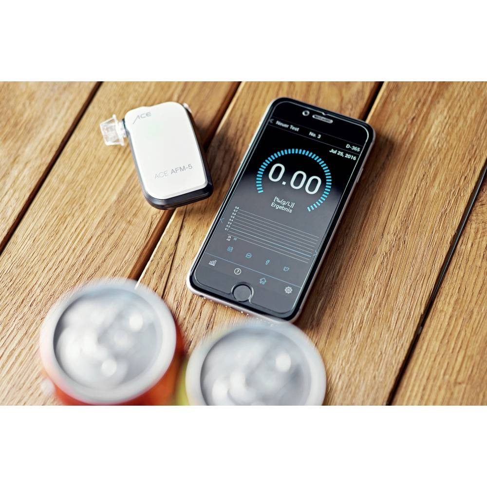 ACE Alkoholtestgerät – Der smarte Bluetooth-Alkoholtester für Ihr Smartphone 107104, Anzeige per Smartphone