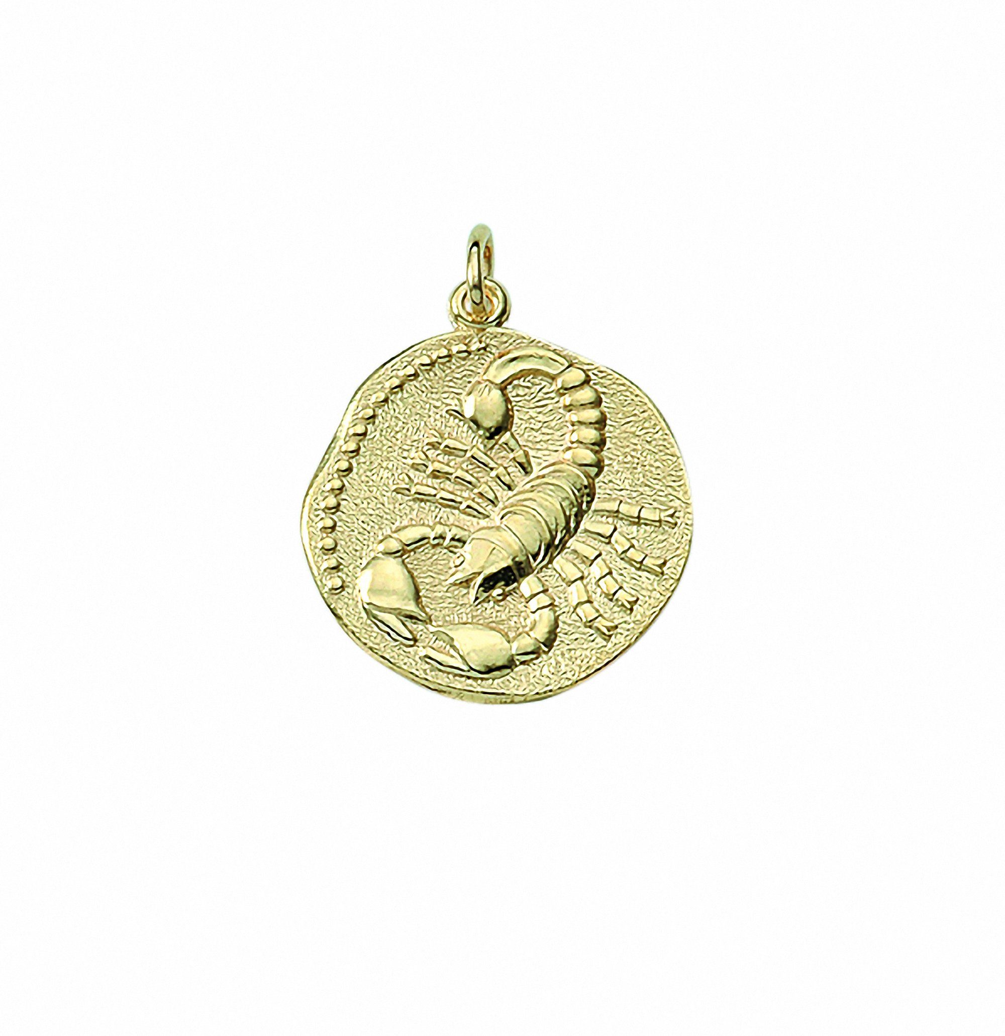 Adelia´s Kette mit Anhänger 333 Gold Sternzeichen Anhänger Skorpion Ø 18,2 mm, Schmuckset - Set mit Halskette