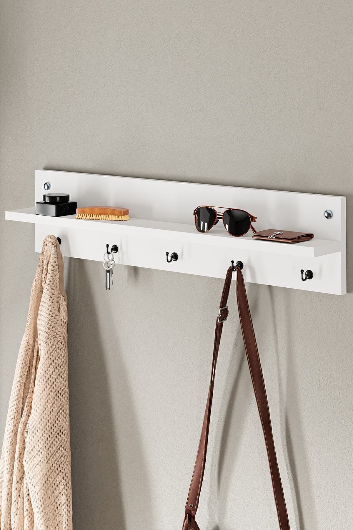 en.casa Wandregal, Wandgarderobe, modern x cm Spanplatte Weiß 89866629 günstig online kaufen