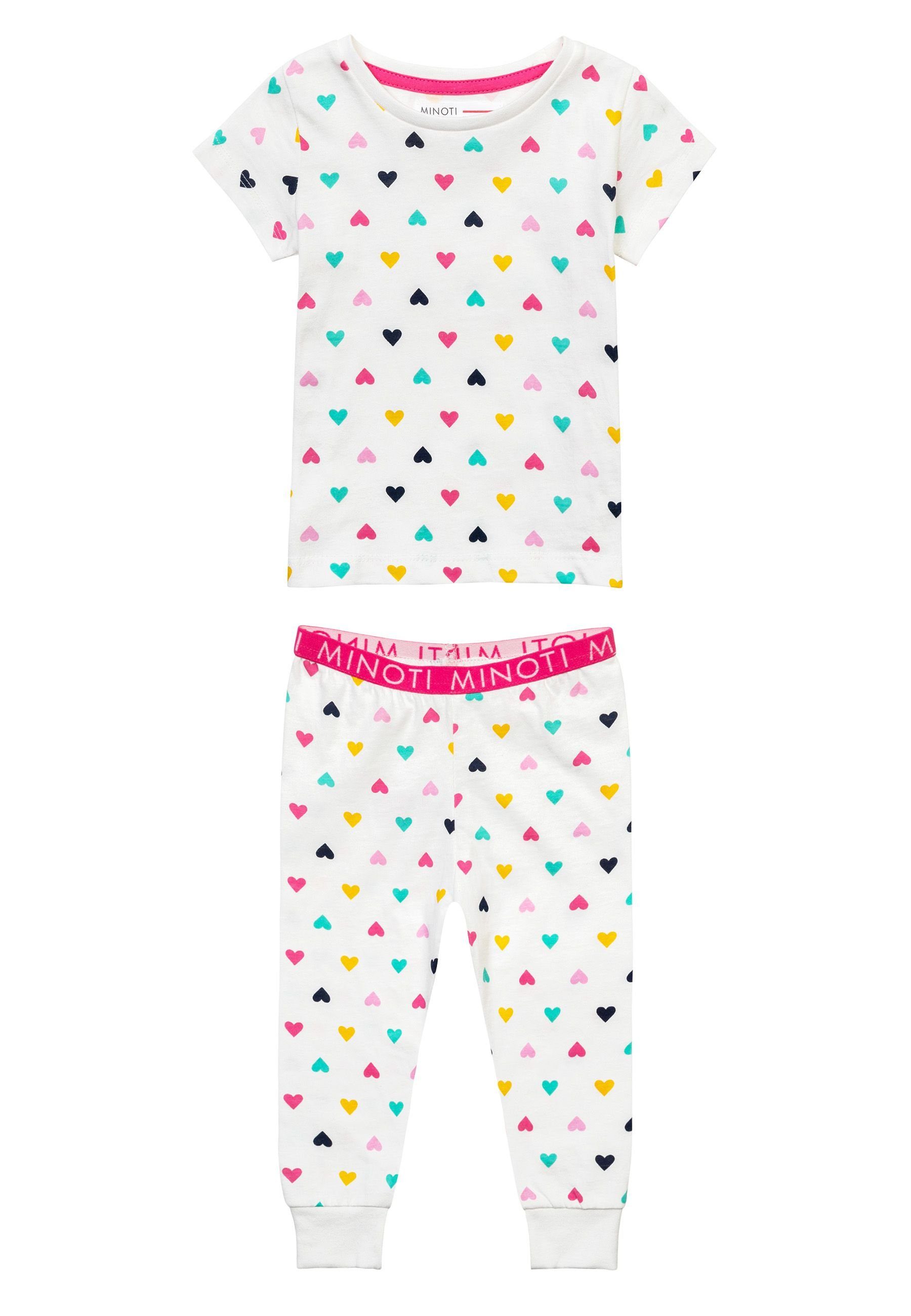 MINOTI Pyjama Kurzärmliger Schlafanzug (1y-8y) Weiß