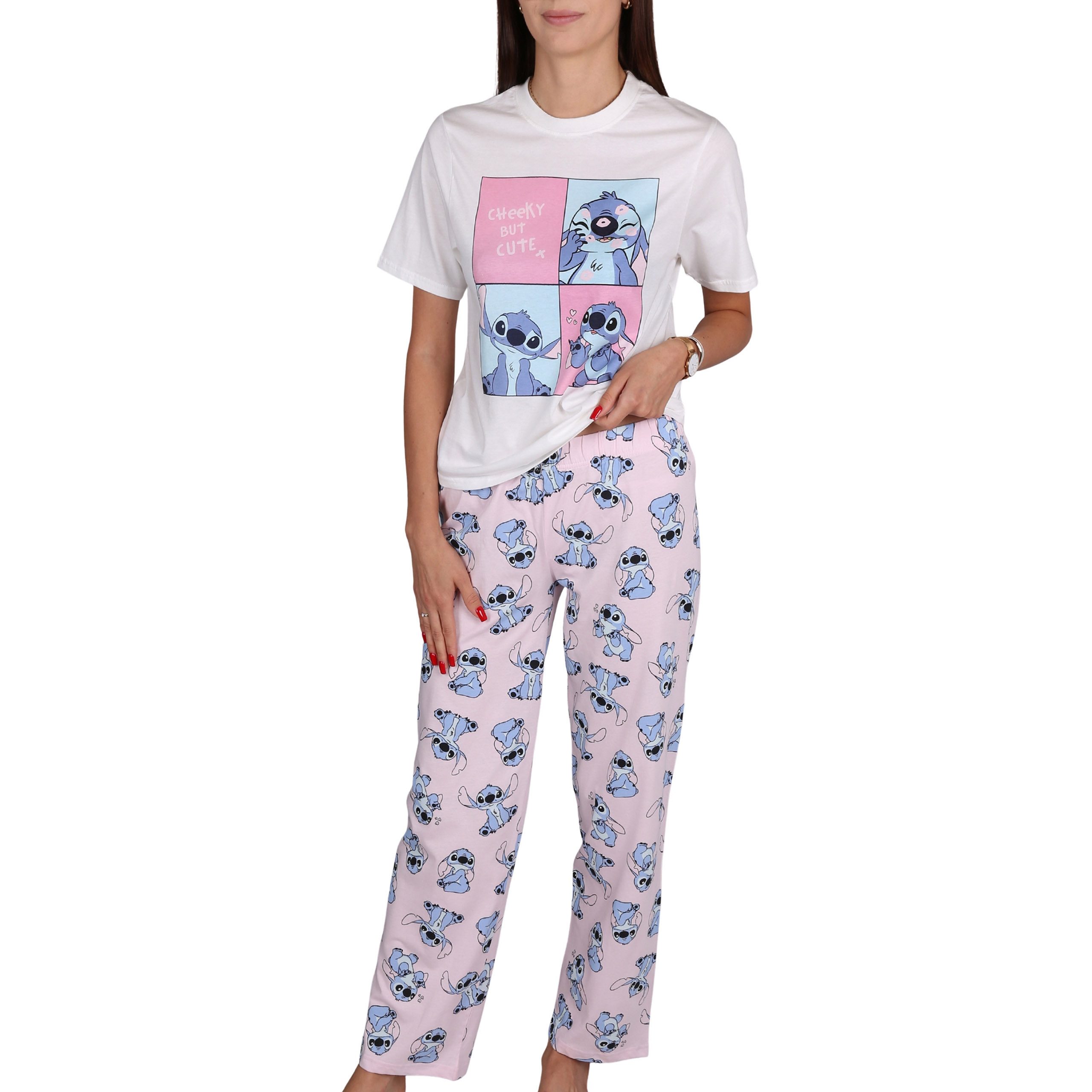 Sarcia.eu Schlafanzug DISNEY Stitch Damen Baumwollpyjama 2-teilig, Kurzarm, günstig online kaufen