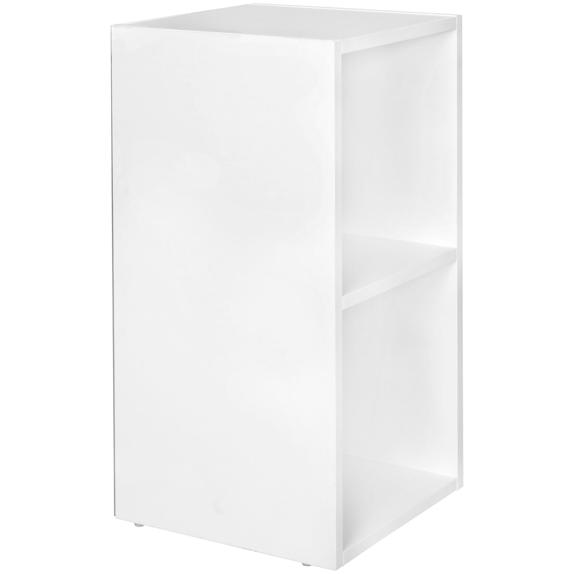 FineBuy Standregal Holz 30x60x30 cm Modern Regal Klein, Wandregal Ablageregal Schmal, Kleines Bücherregal 2 Ablagefächer, Schmales Design Holzregal Nischenregal – Bild 3 von 5