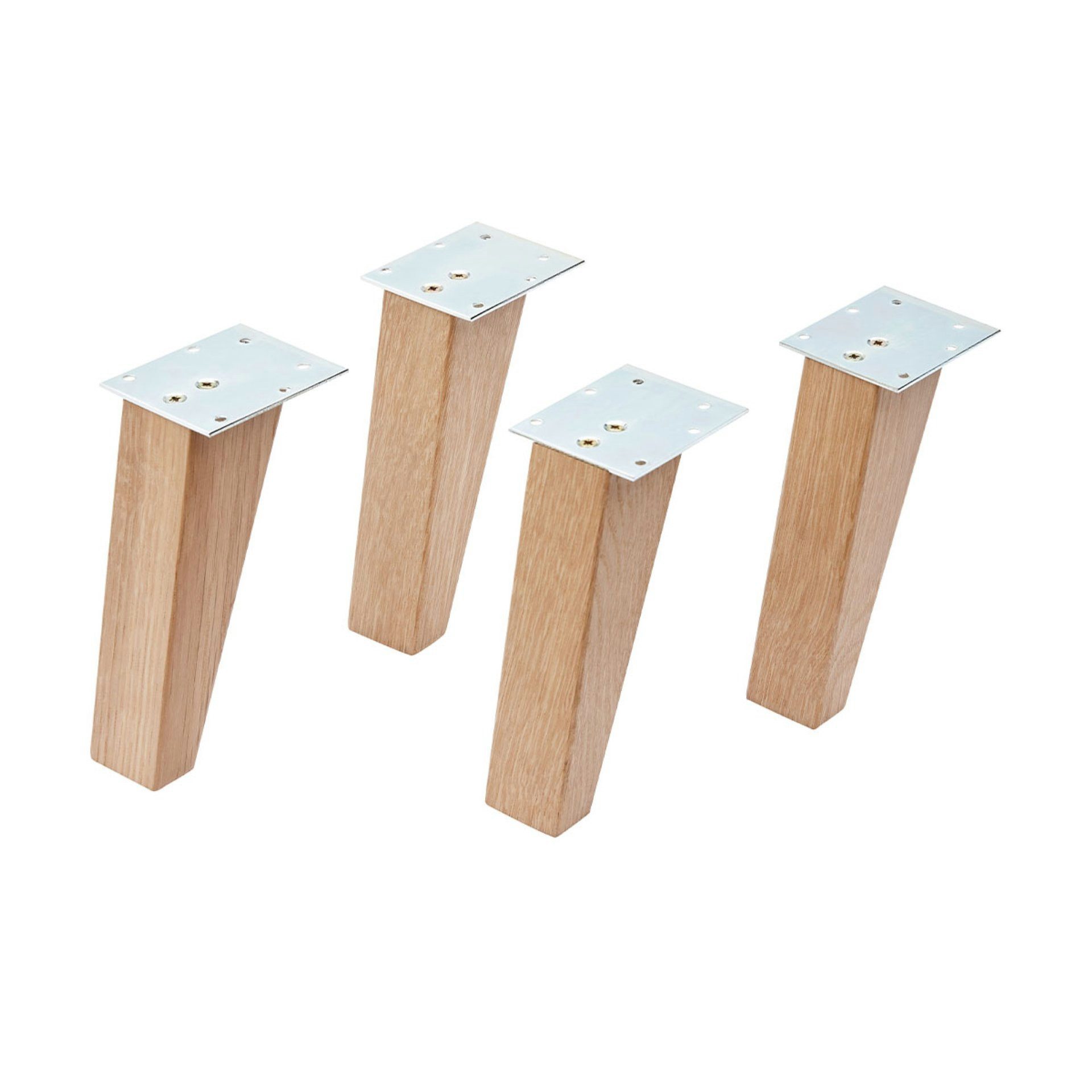 BADEDU Möbelfuß Möbelfüße, Holzfüße, Schrankfüße, Möbelbeine aus Eiche
