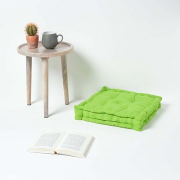 Homescapes Bodenkissen Sitzkissen unifarben grün 40 x 40 cm