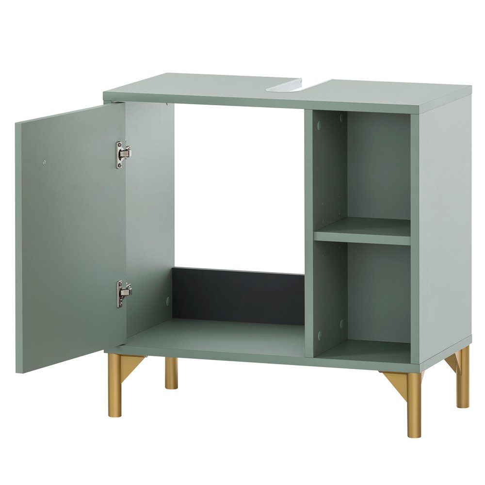 Lomadox Waschbeckenschrank ANGERS-80 mint, 1 Tür, 2 offene Fächer, B/H/T: c günstig online kaufen