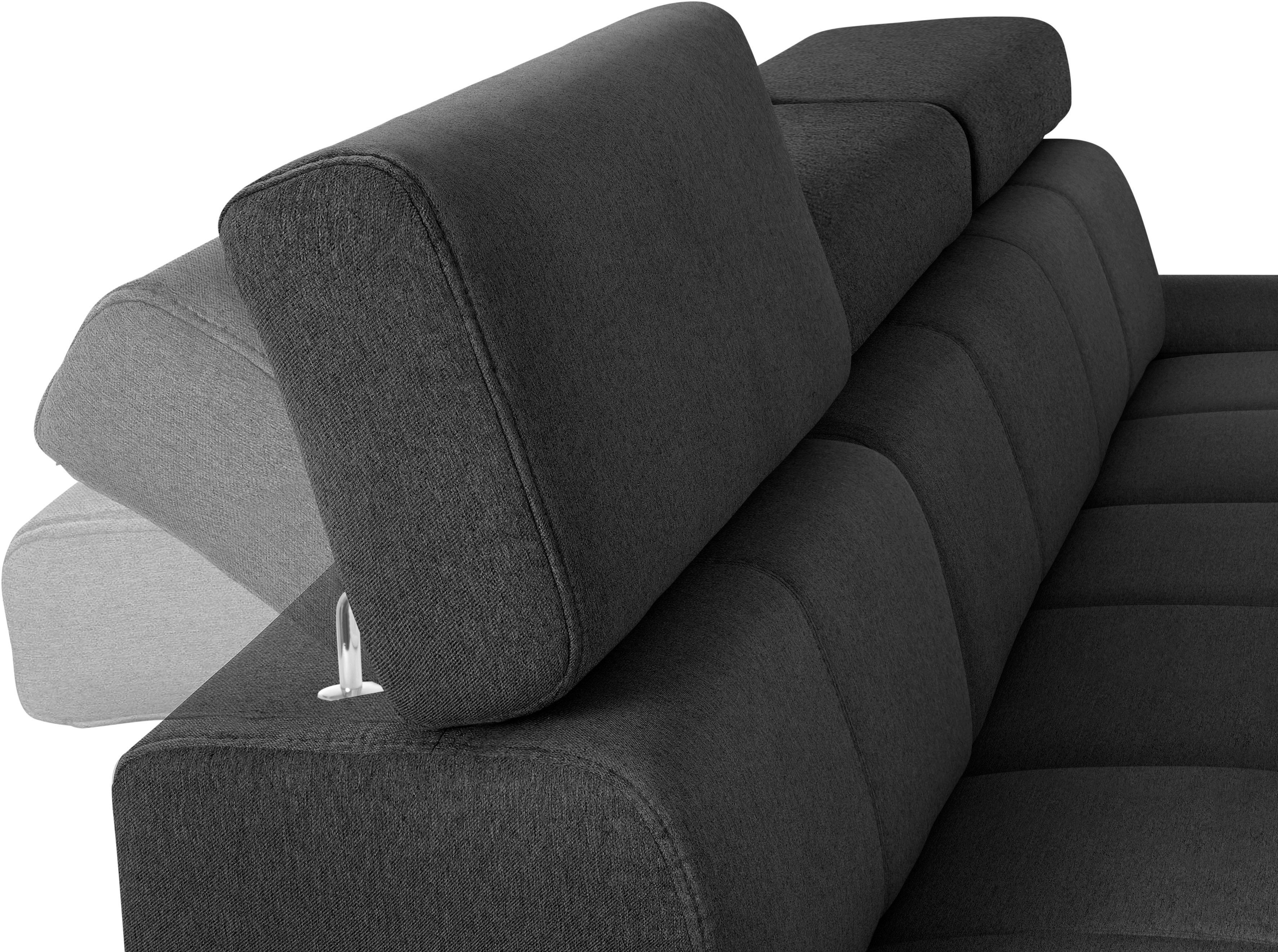 exxpo - sofa fashion Ecksofa Fiji, hochwertige Detailverarbeitung, Breite 292cm, L-Form, bequem durch Kopf- und Armteilverstellung, wahlweise mit Bettfunktion – Bild 5 von 5