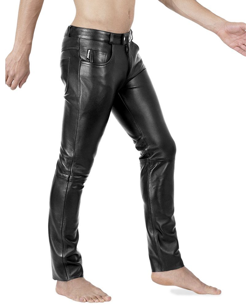 BOCKLE Lederhose Bockle® New STRETCH Tube Lamb Lederhose Lederjeans Lammleder