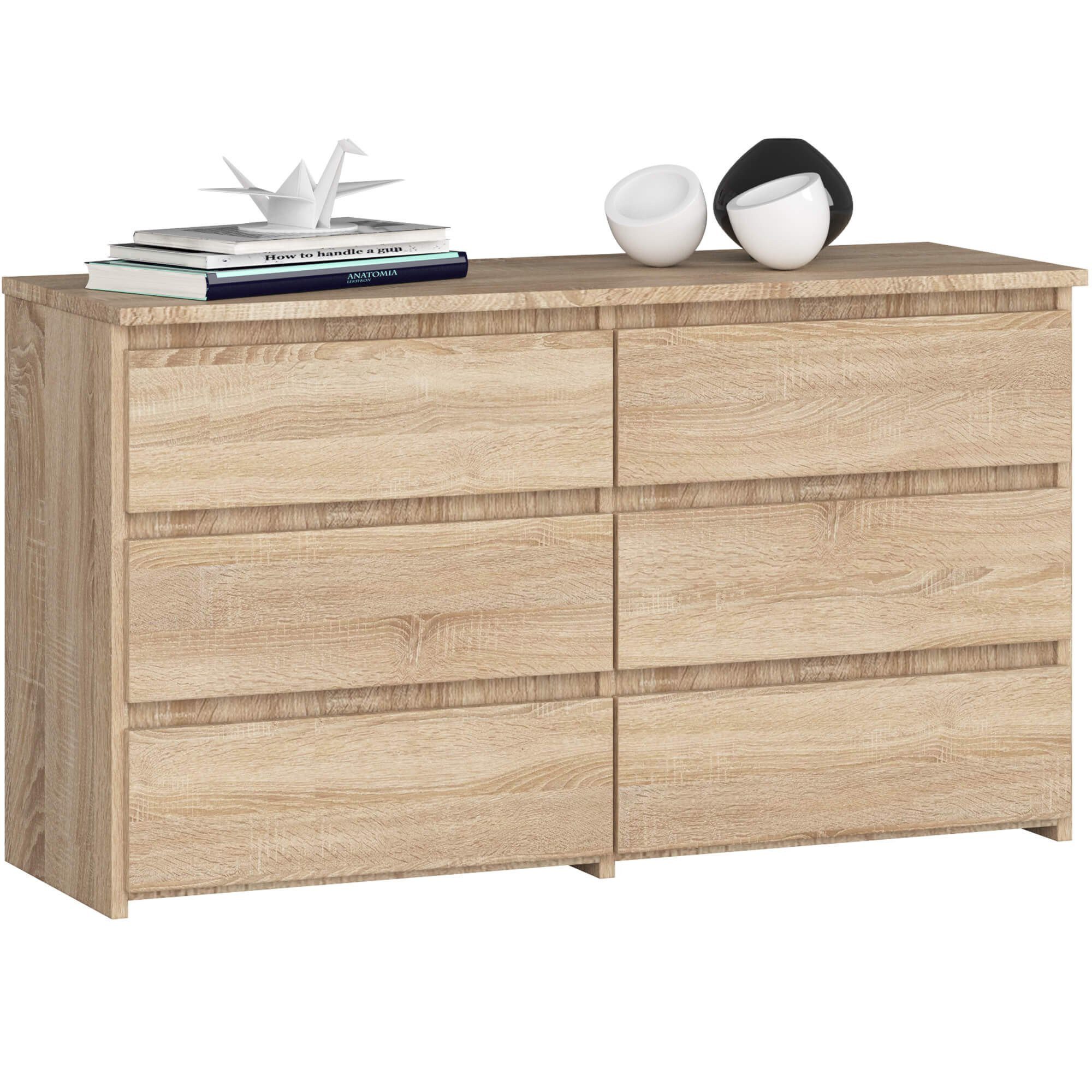 Raumhirsch Furniture Kommode Elegante Kommode mit 6 Schubladen - Pflegeleicht im Design - Sideboard, 100 cm breit, Eiche Sonoma, Soft-Close-System, leicht aufzubauen