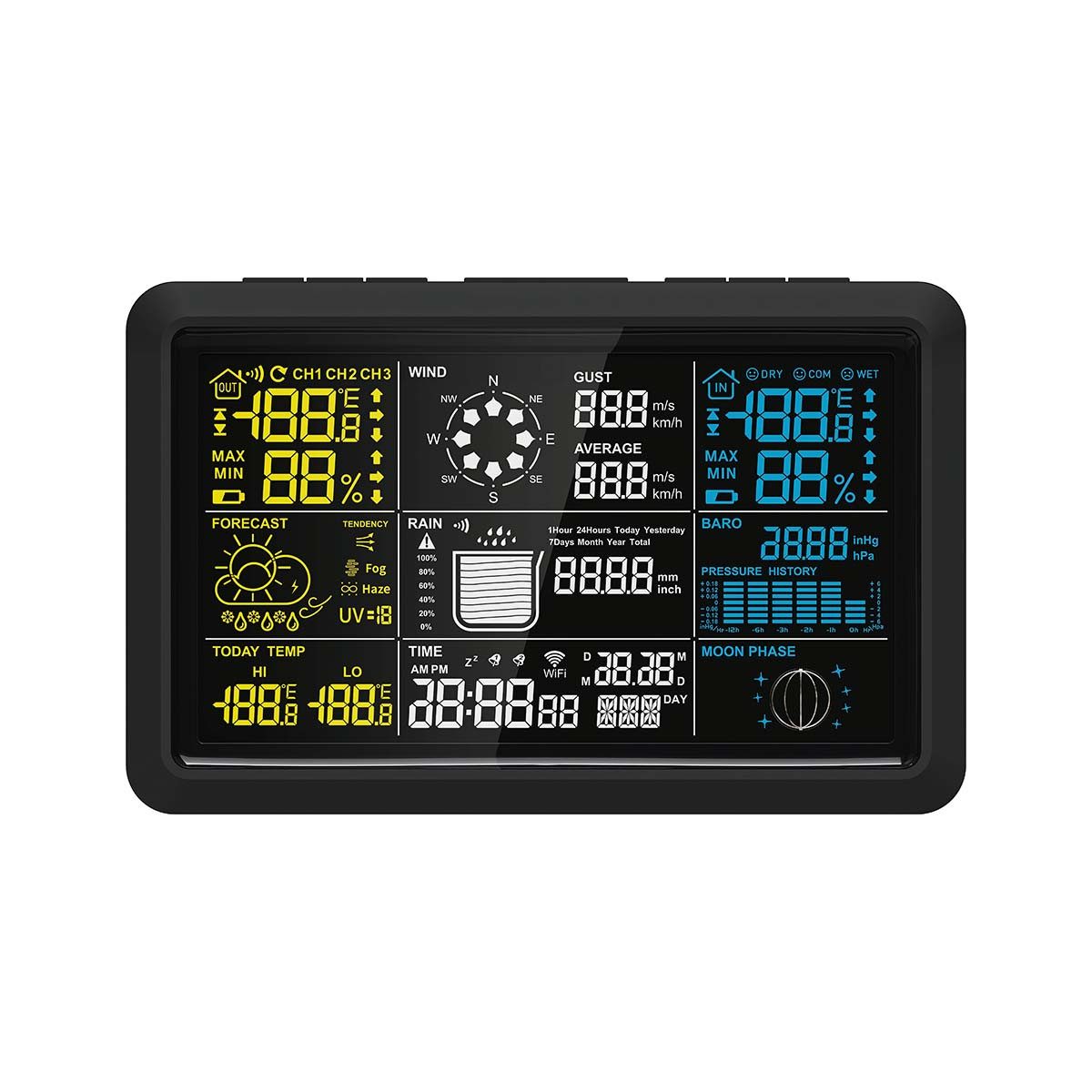 Alecto WS5100 Wetterstation (Wi-Fi, drahtloser Außensensor bis 100 m, intelligente Wettervorhersage)
