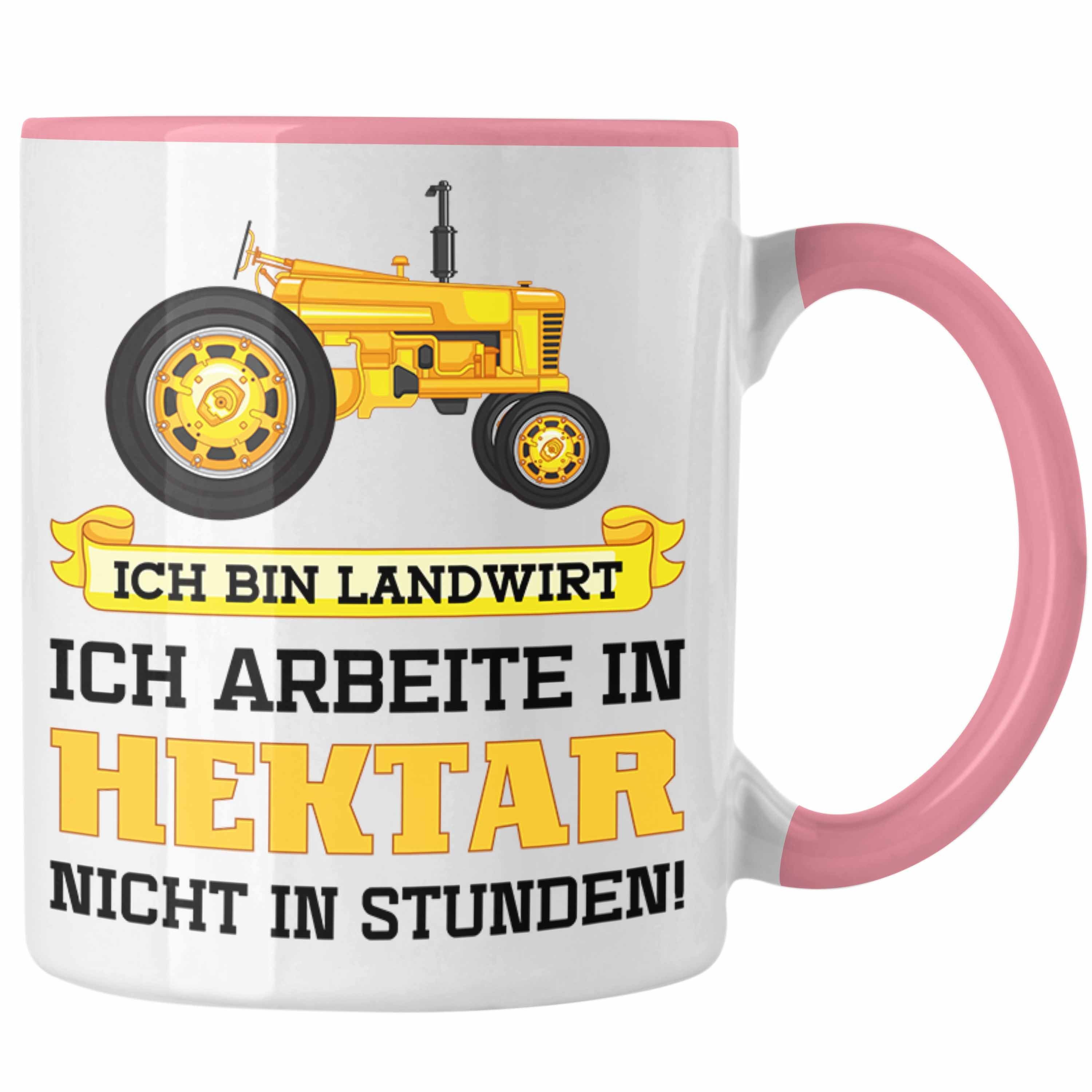 Traktor für Trendation - Trendation Männer Geschenke Tasse Tasse Geschenk Landwirt Spruch Rosa Kaffeetasse Landwirtschaft