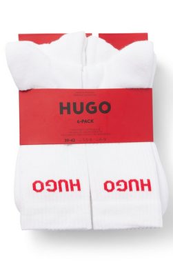 HUGO Socken 6P QS RIB LOGO CC (Packung, 6er Pack) mit eingestricktem HUGO Logo