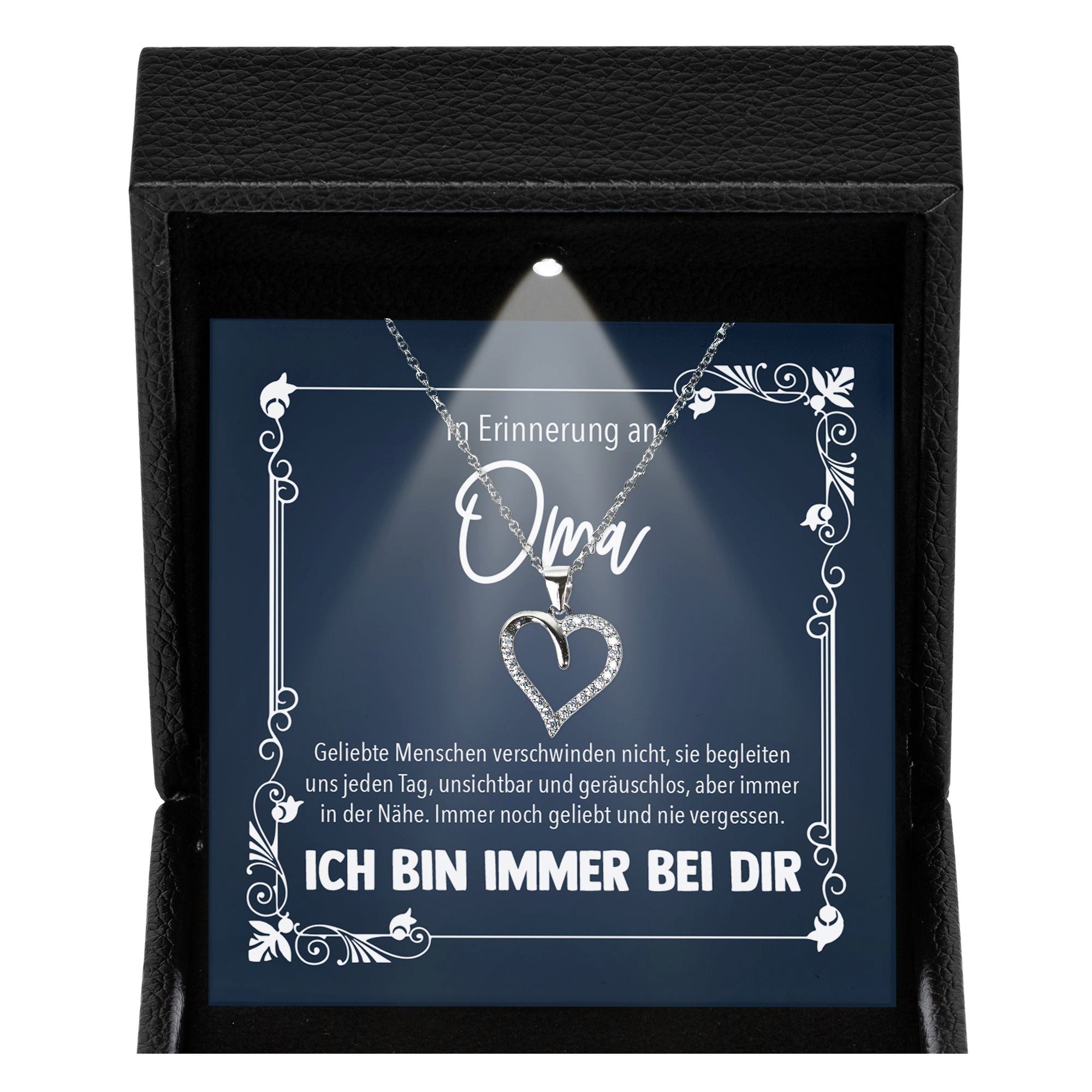 Valentinstagsgeschenk 22Feels Schmuckset In Erinnerung An Oma Trauer Andenken Kondolenz Geschenk Halskette (Geschenkset), Silber 925/000, Geschenkset