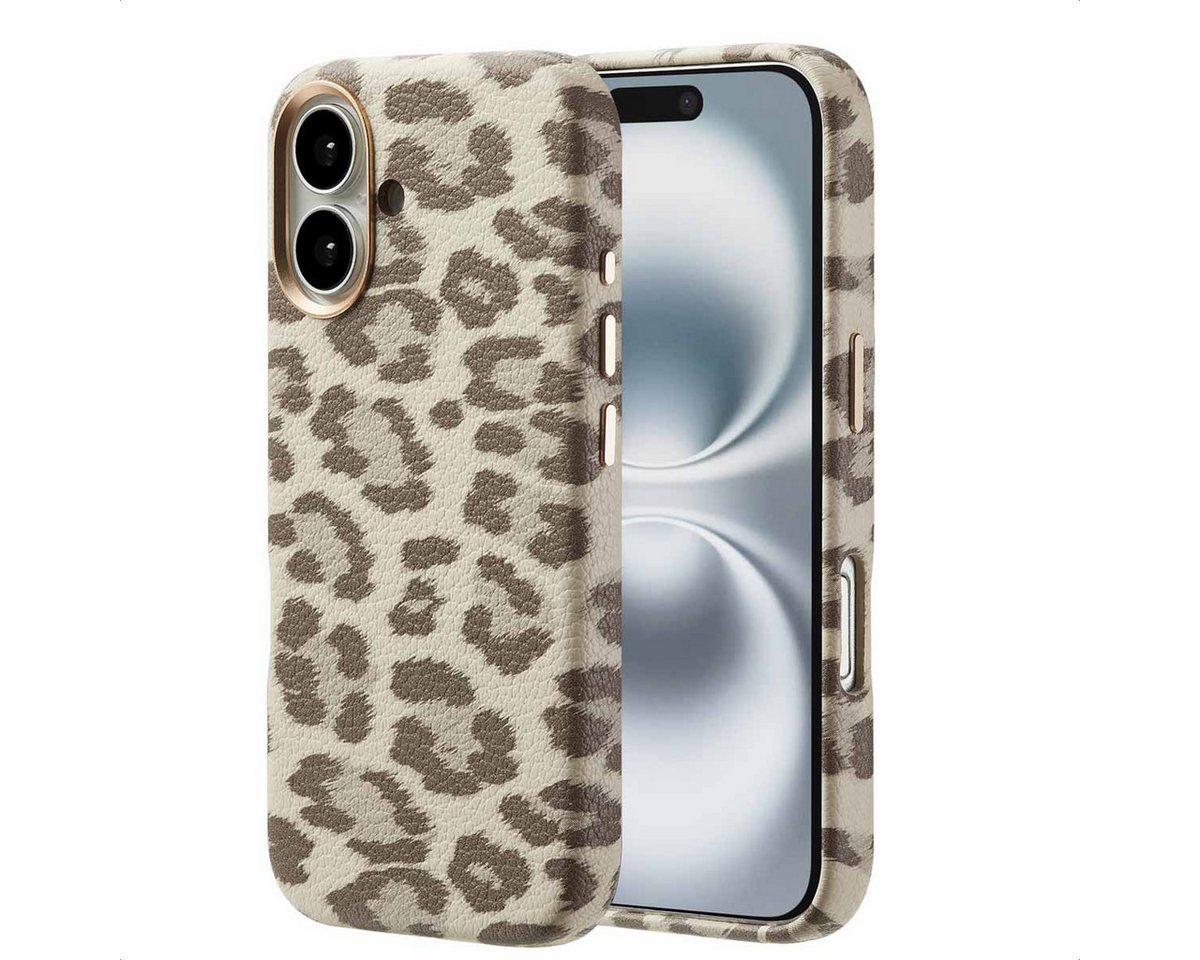 Selencia Backcover Selencia Sabi Backcover Leopardenmuster mit MagSafe Apple iPhone 16 -