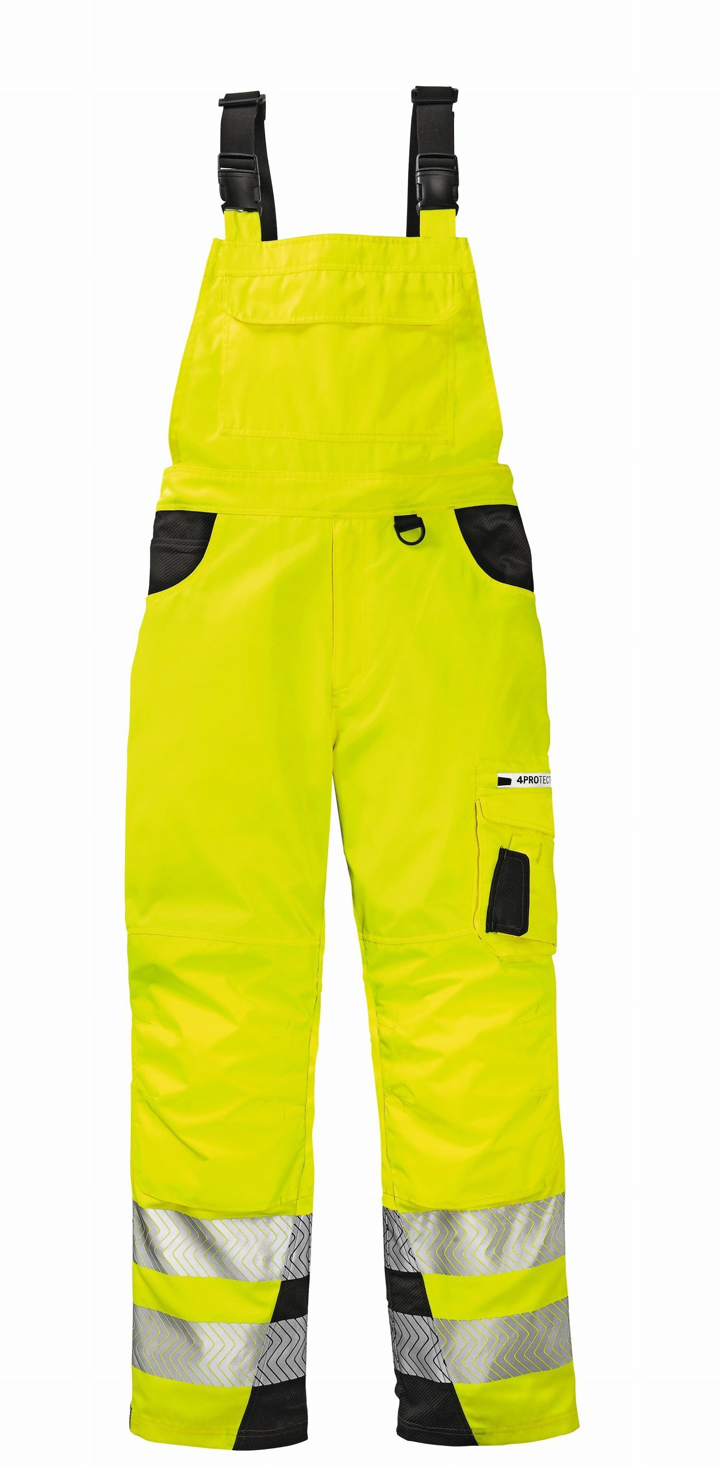 TRIZERATOP Arbeitslatzhose Warnschutz-Latzhose ALABAMA leuchtgelb/grau Gr. 56 (1-tlg)