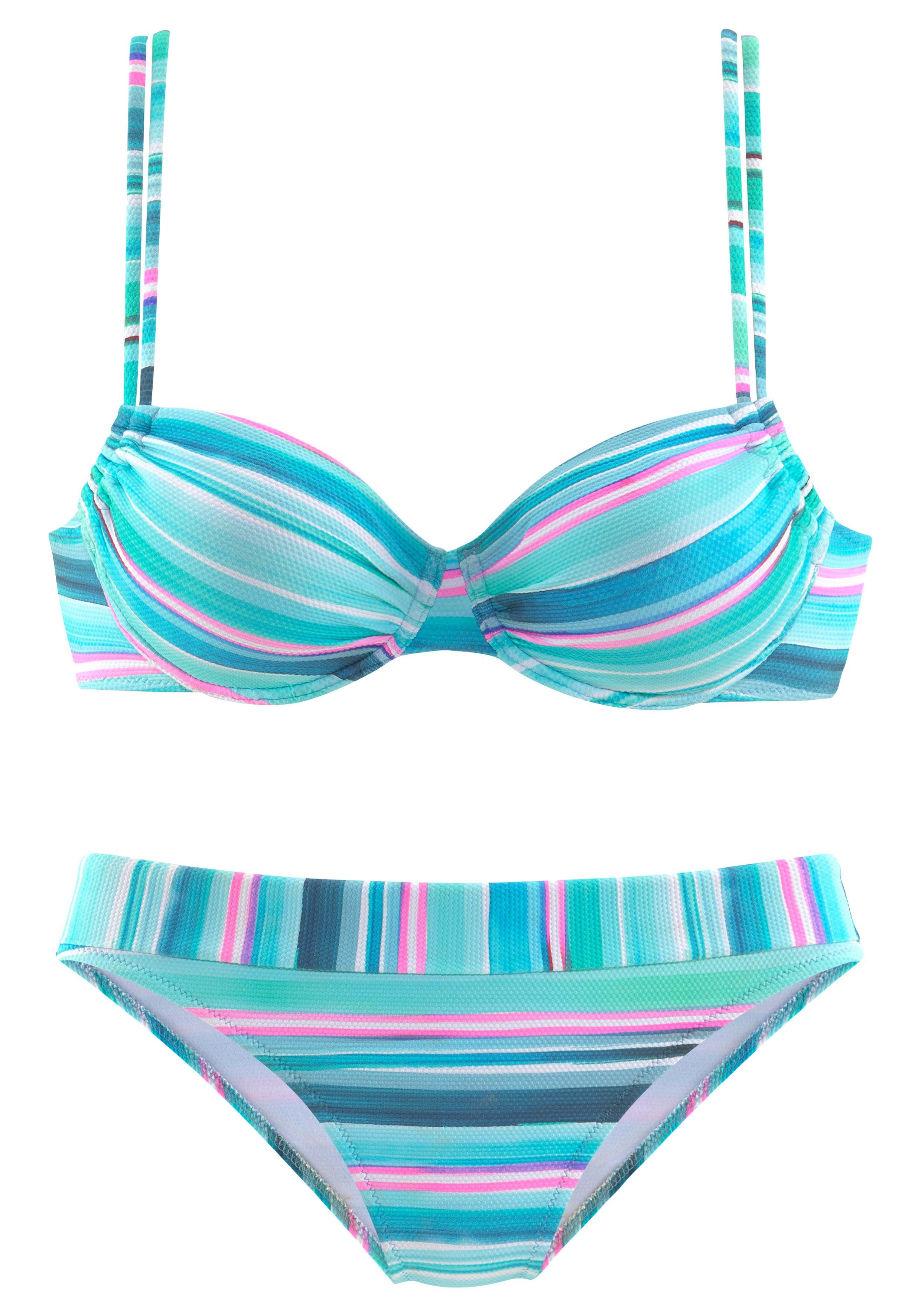 Venice Beach Bügel-Bikini Piqué-Qualität gestreifter in