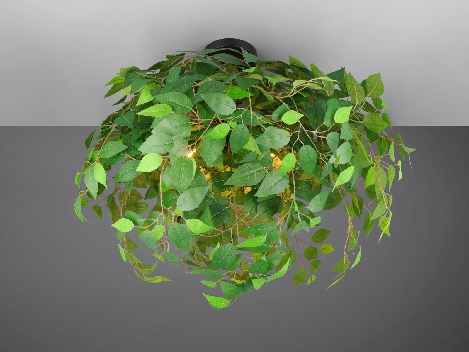 Reality Leuchten LED Deckenleuchte, Dimmfunktion, LED wechselbar, warmweiß, Groß-e Ausgefallen-e Blatt-lampe für Esstisch & Treppenhaus, Ø70cm
