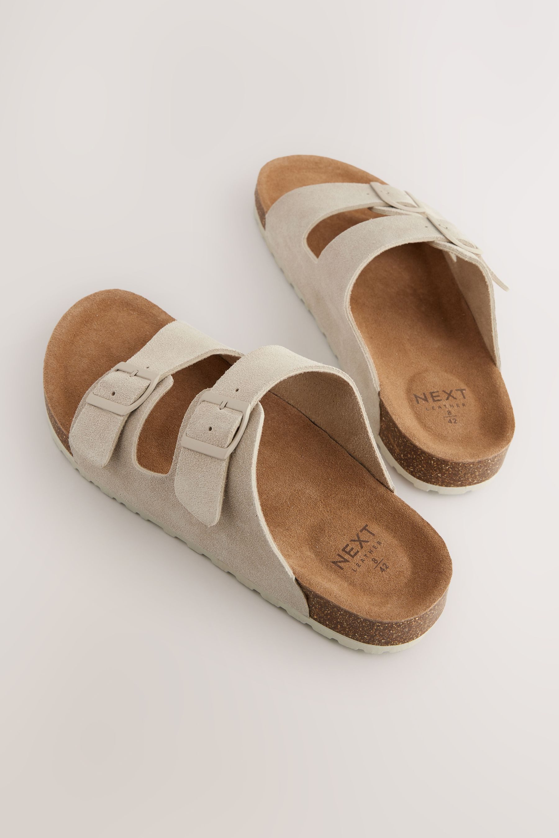 Next Ledersandalen mit zwei Schnallen Pantolette günstig online kaufen