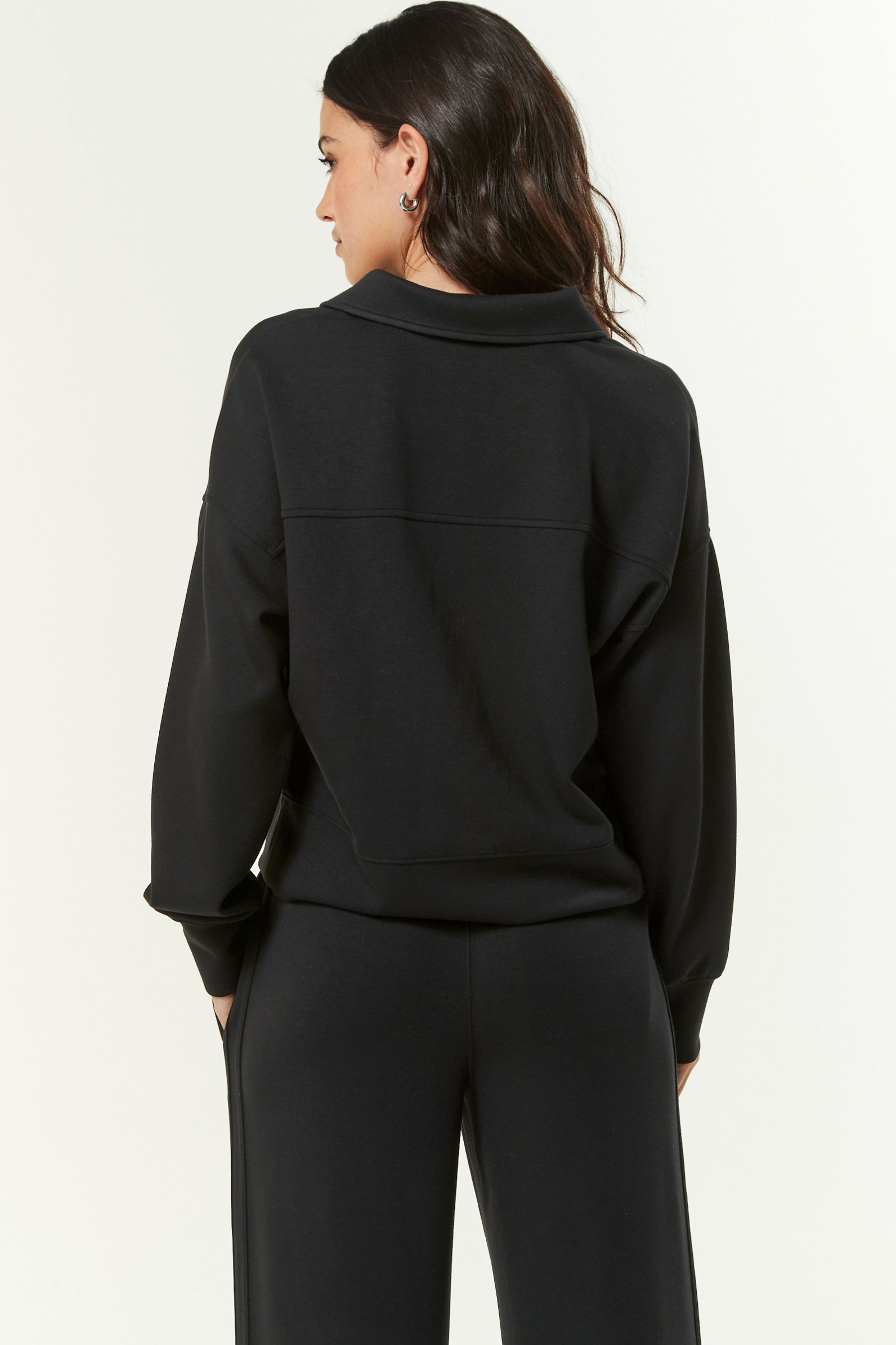 Next Langarm-Poloshirt Fließendes, elegantes Polo-Sweatshirt mit günstig online kaufen