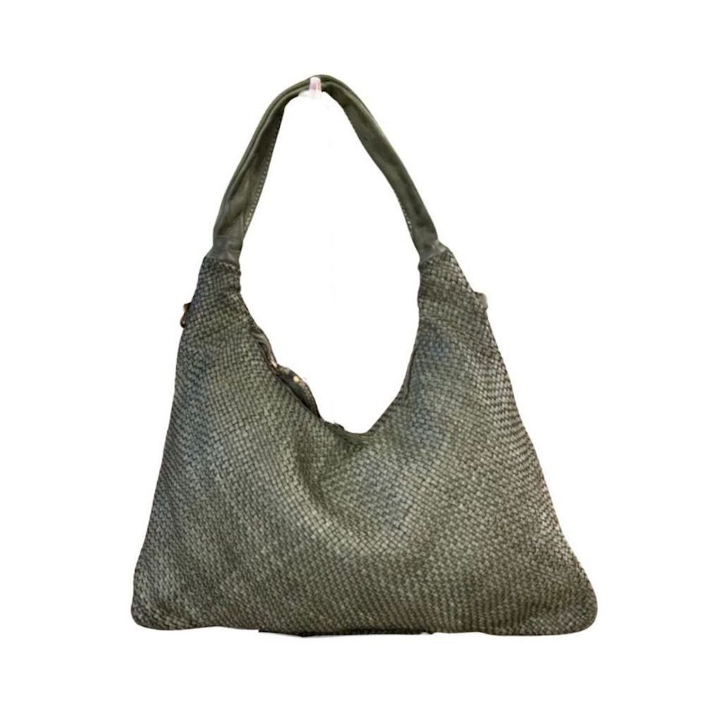 Schultertasche Mattia Italy Designer Damen Handtasche Shopper, Geflochtenes Leder