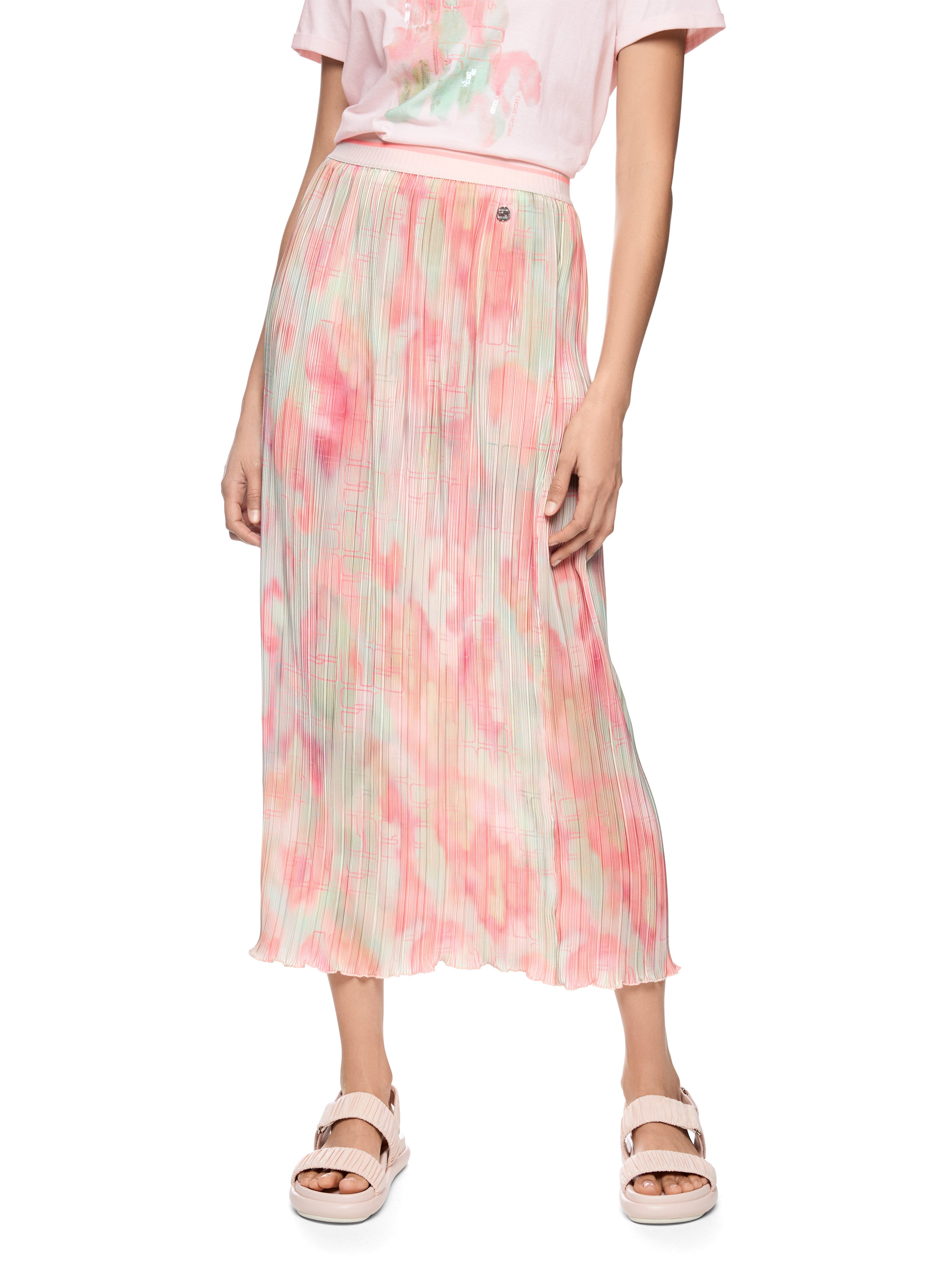 Marc Cain Plisseerock Mindful Moving Premium Damenmode gemustert, elastischer Bund