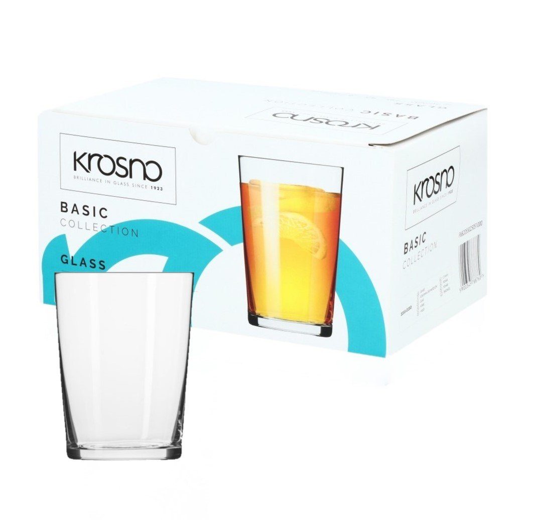 KESSMANN Gläser-Set Krosno 250ml Trinkgläser 6 Teilig Wasserglas Glas Saftglas Set Tasse, Glas, Glas, Getränkeglas Teegläser Allzweckgläser Glass Tee, Eistee, Säfte | Rotweingläser