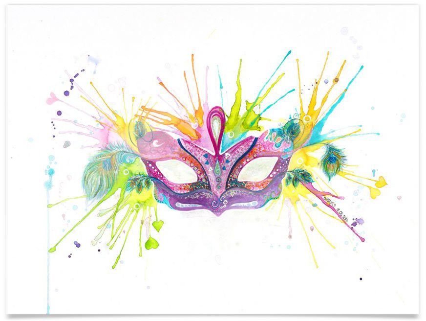 Wall-Art Poster Mardi Gras, Schriftzug (1 St), Poster, Wandbild, Bild,  Wandposter