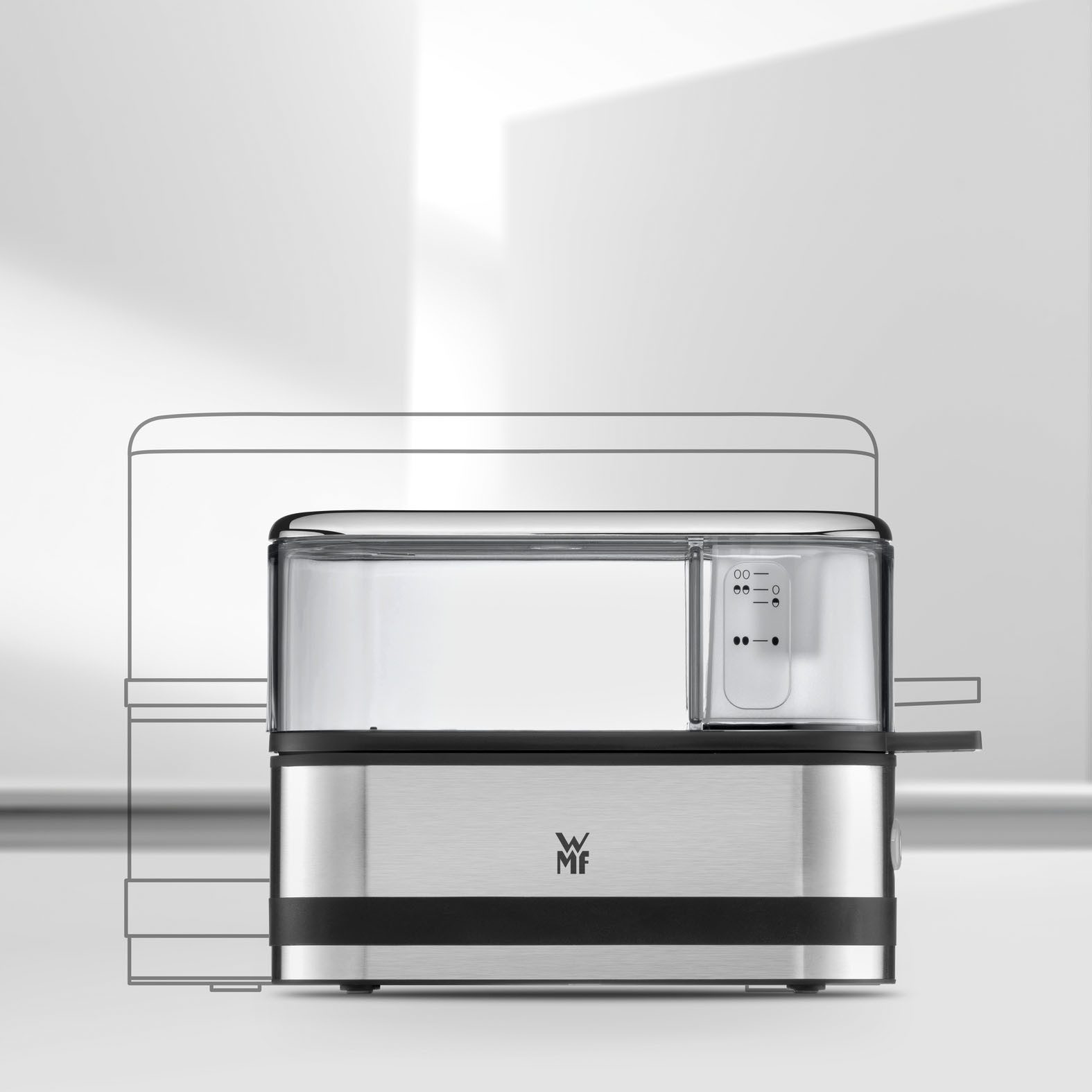 WMF Eierkocher KÜCHENminis® 2-Eier-Kocher, integrierter Wasserdosierer und Eipick, Anzahl Eier: 2 St., 250 W, hochwertiges Chromargan und langlebiges Tritan, Grifffläche