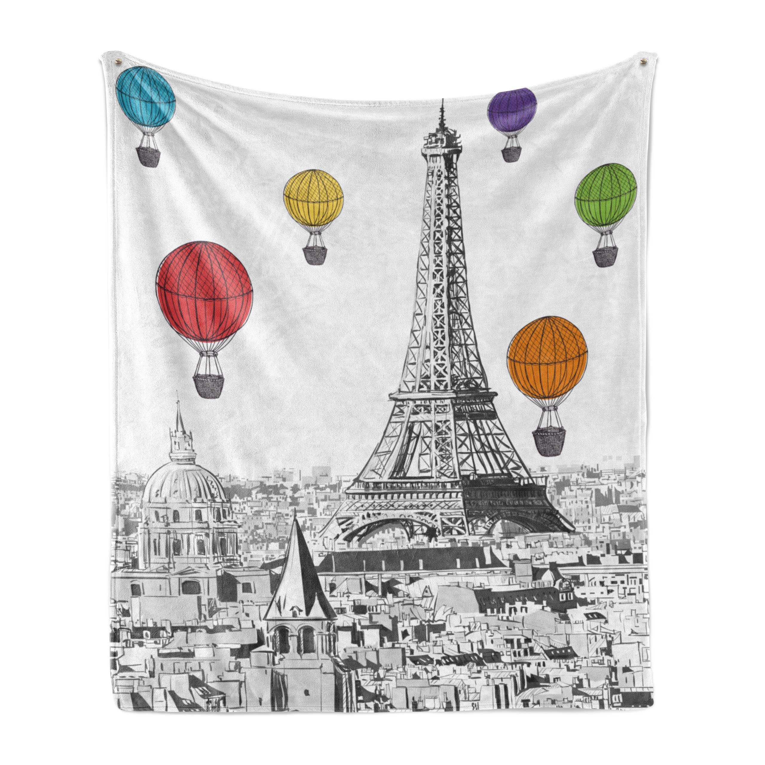 Wohndecke Gemütlicher Plüsch für Abakuhaus, Ballone Innen- den und Eiffelturm Außenbereich, und Paris