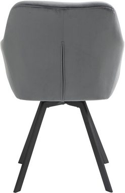 SalesFever Essgruppe, (Set, 5-tlg), Stühle mit 360° Drehplatte, Tischplatte mit echter Baumkante