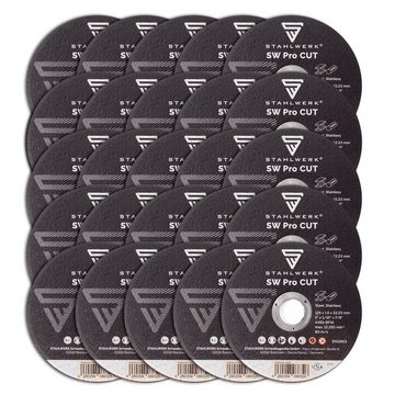 STAHLWERK Trennscheibe SW Pro Cut Trennscheibe/Schleifscheibe Ø125 mm, Ø 12,5 mm, (Set, 25-tlg), optimale Schneideigenschaften, hohe Standzeit, 25er Set