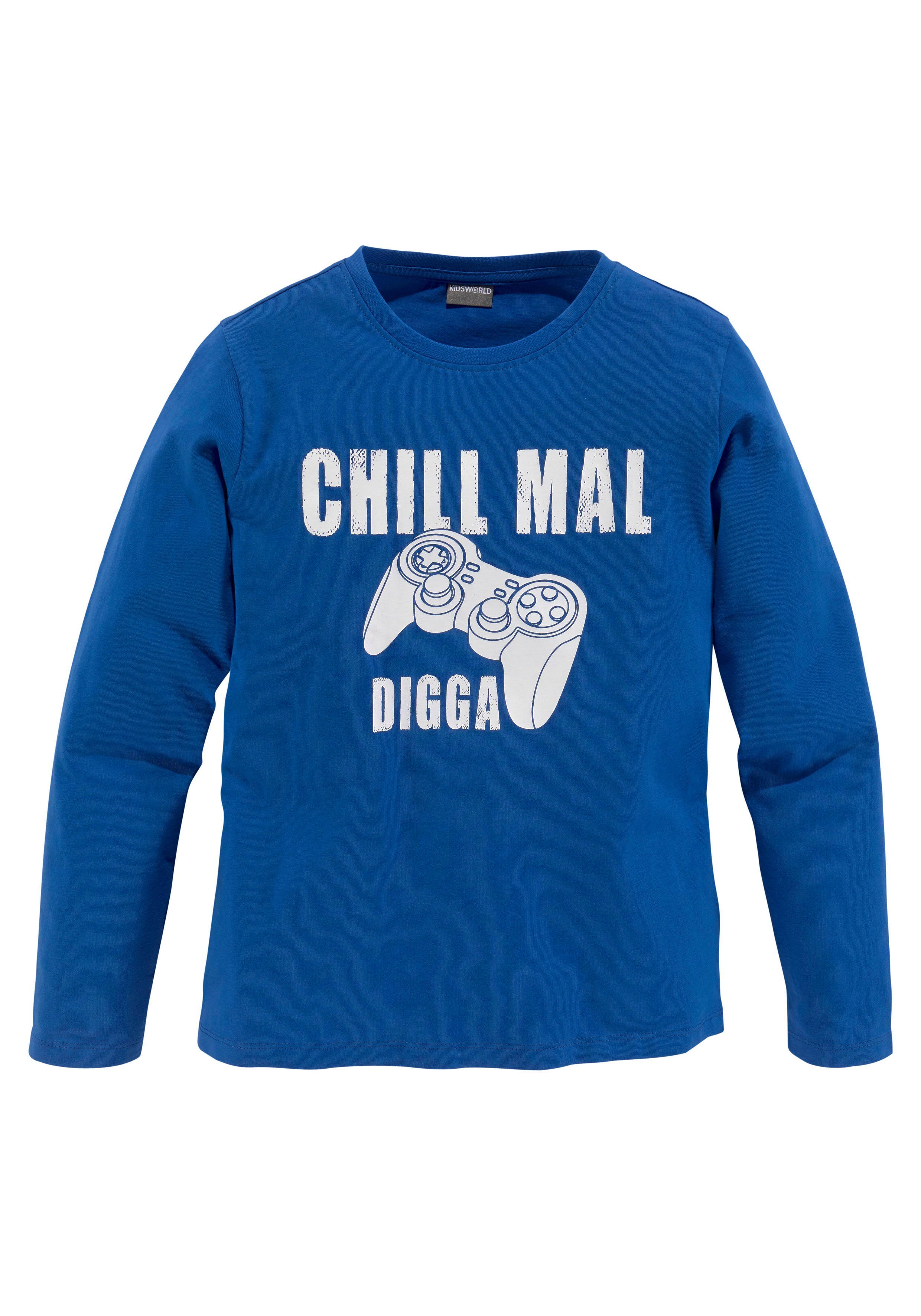 KIDSWORLD Langarmshirt MAL..., CHILL Spruch