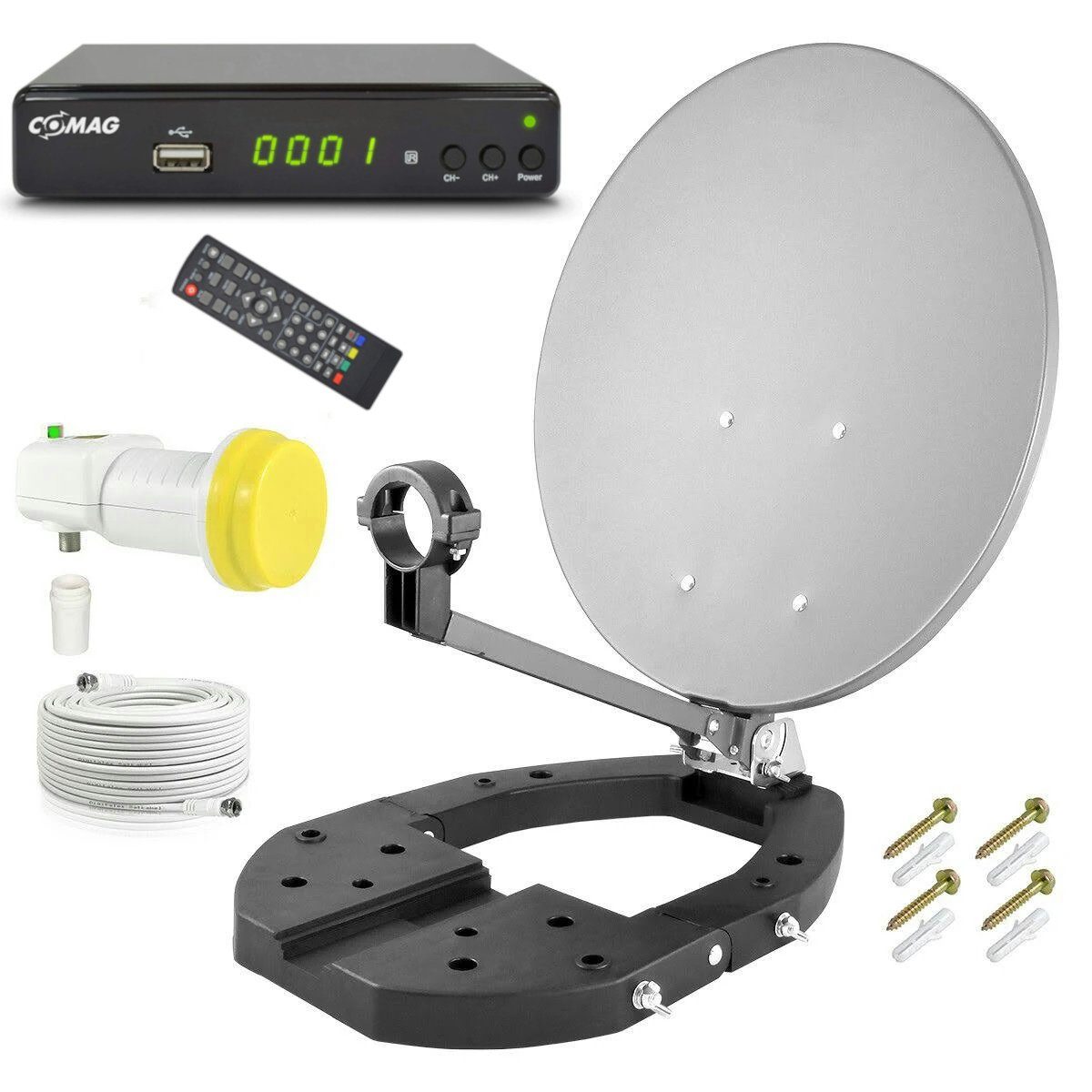 Comag COMAG SAT Camping-Set Easyfind CD08, Komplett-Set inkl. Sat Receiver Camping Sat-Anlage