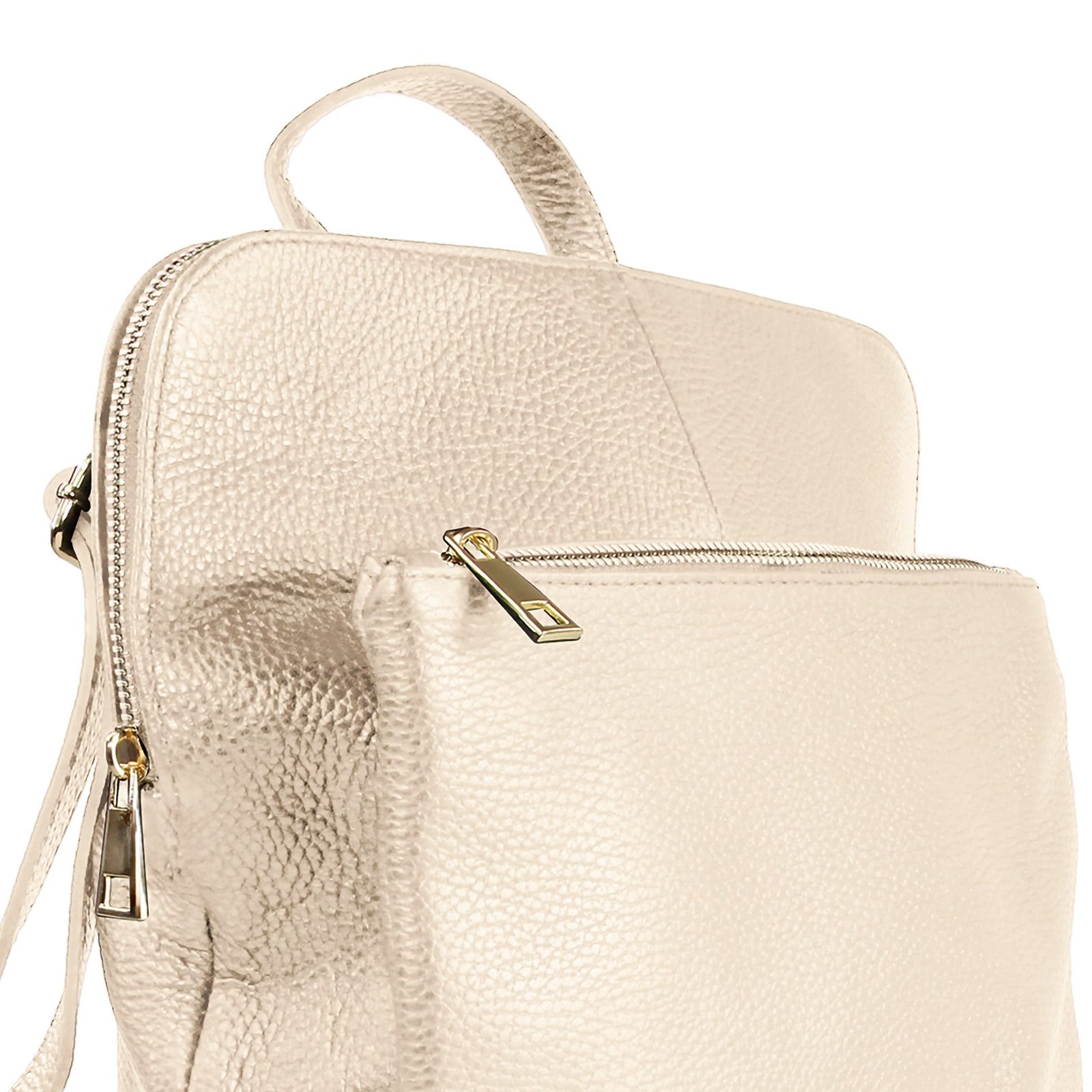 Toscanto Cityrucksack Toscanto Damen Cityrucksack Leder, Damen Cityrucksack Leder, beige ca. 30cm x ca. 34cm