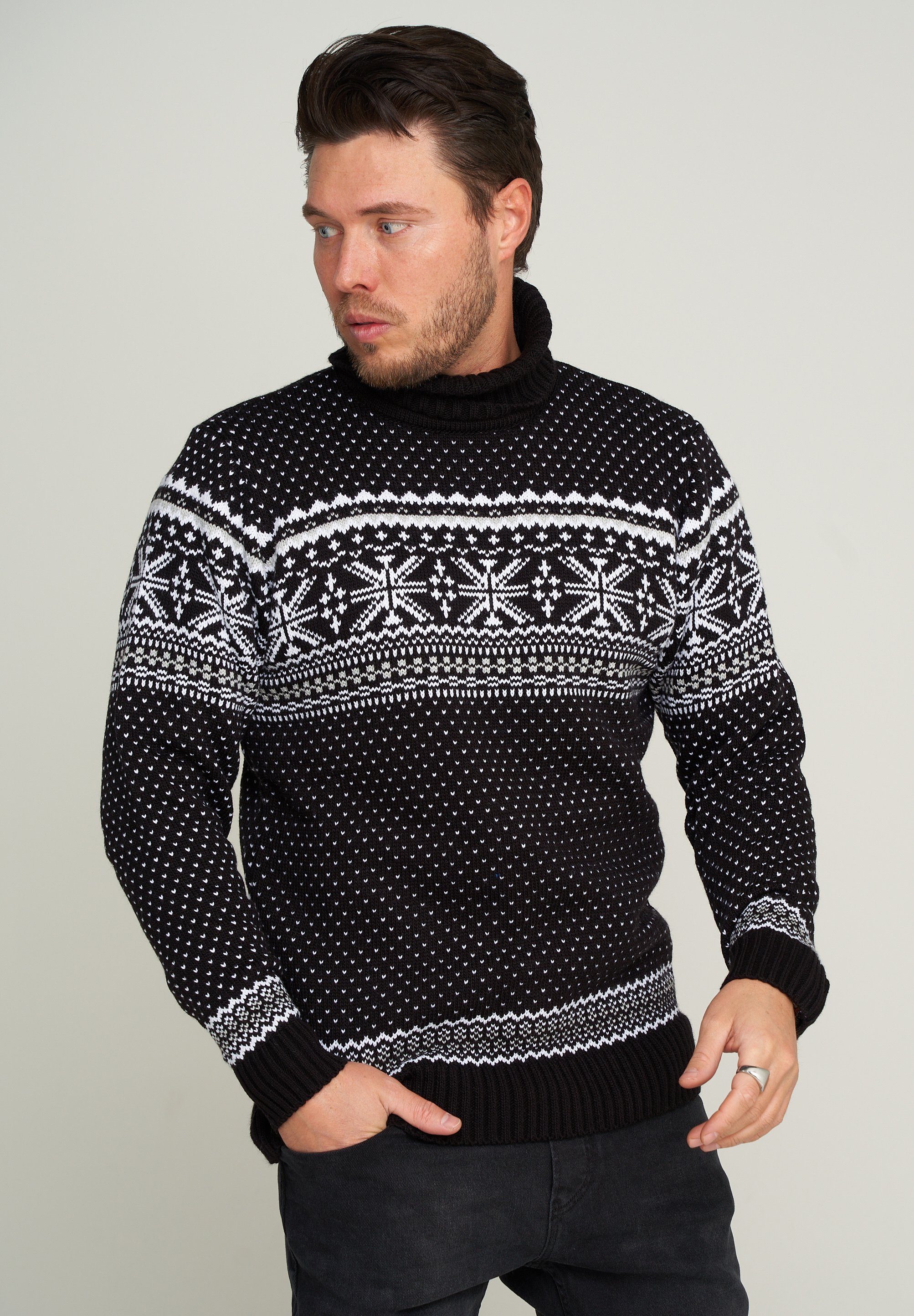 CARISMA Rollkragenpullover Black Grobstrick CRTRIRE